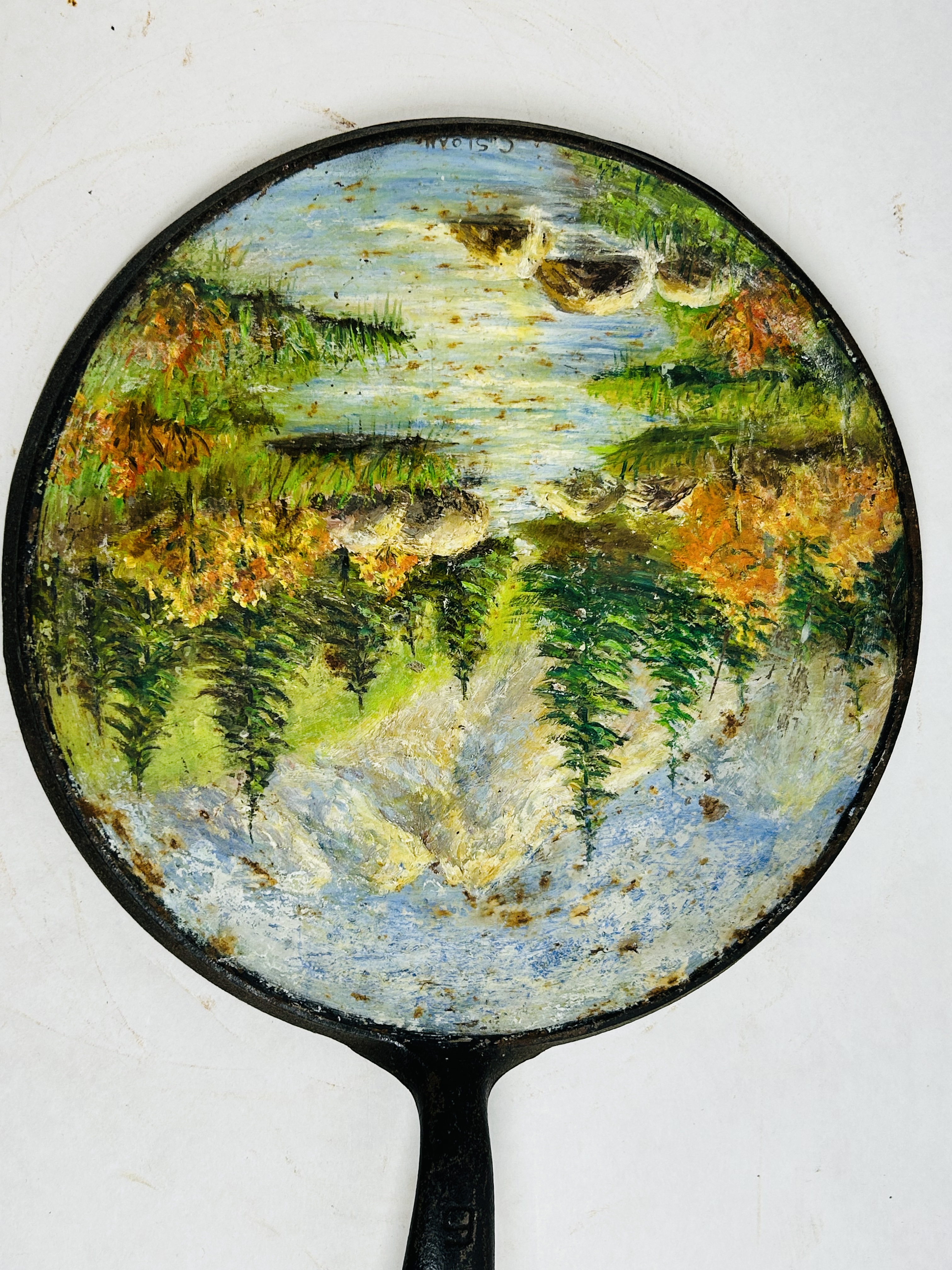 C. SLOAN PAINTED CAST IRON GRIDDLE