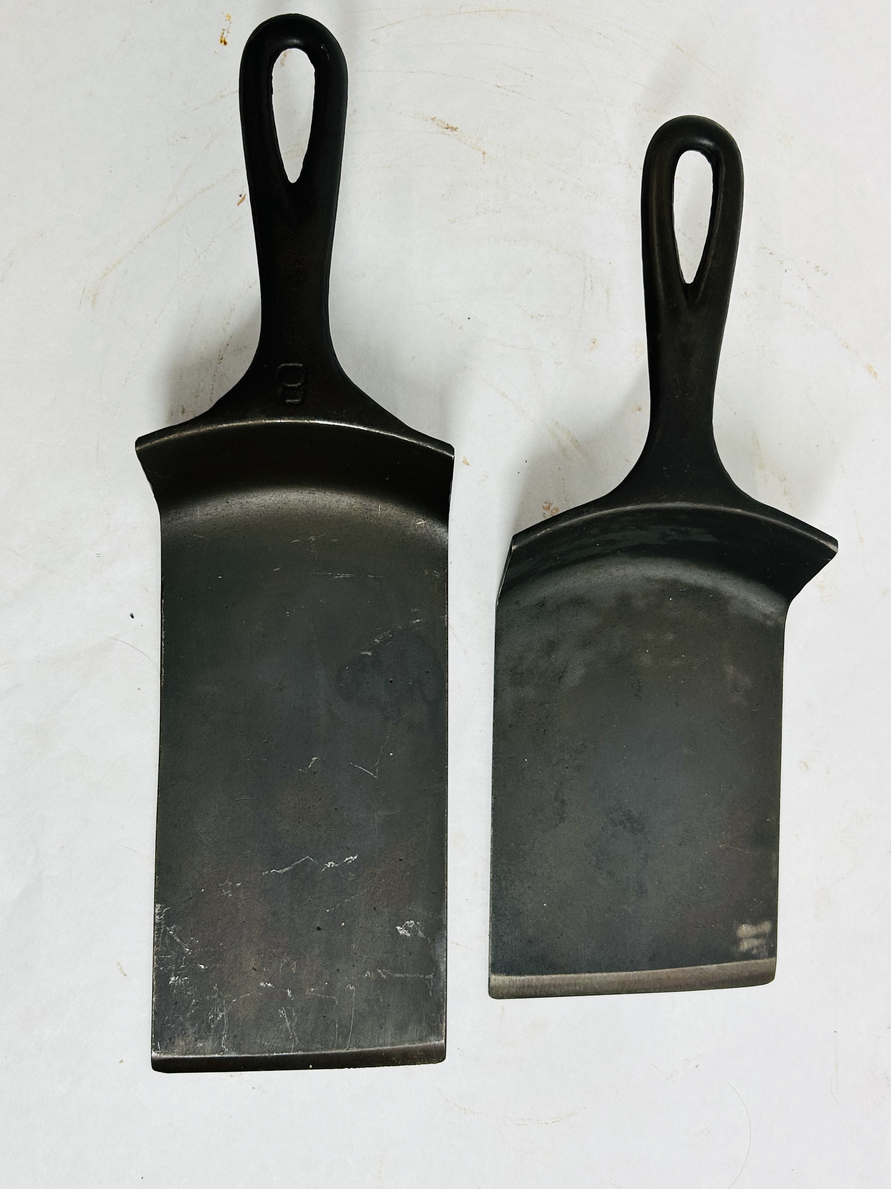 GRISWOLD AND VINTAGE CAST IRON SCRAPERS, 1930S