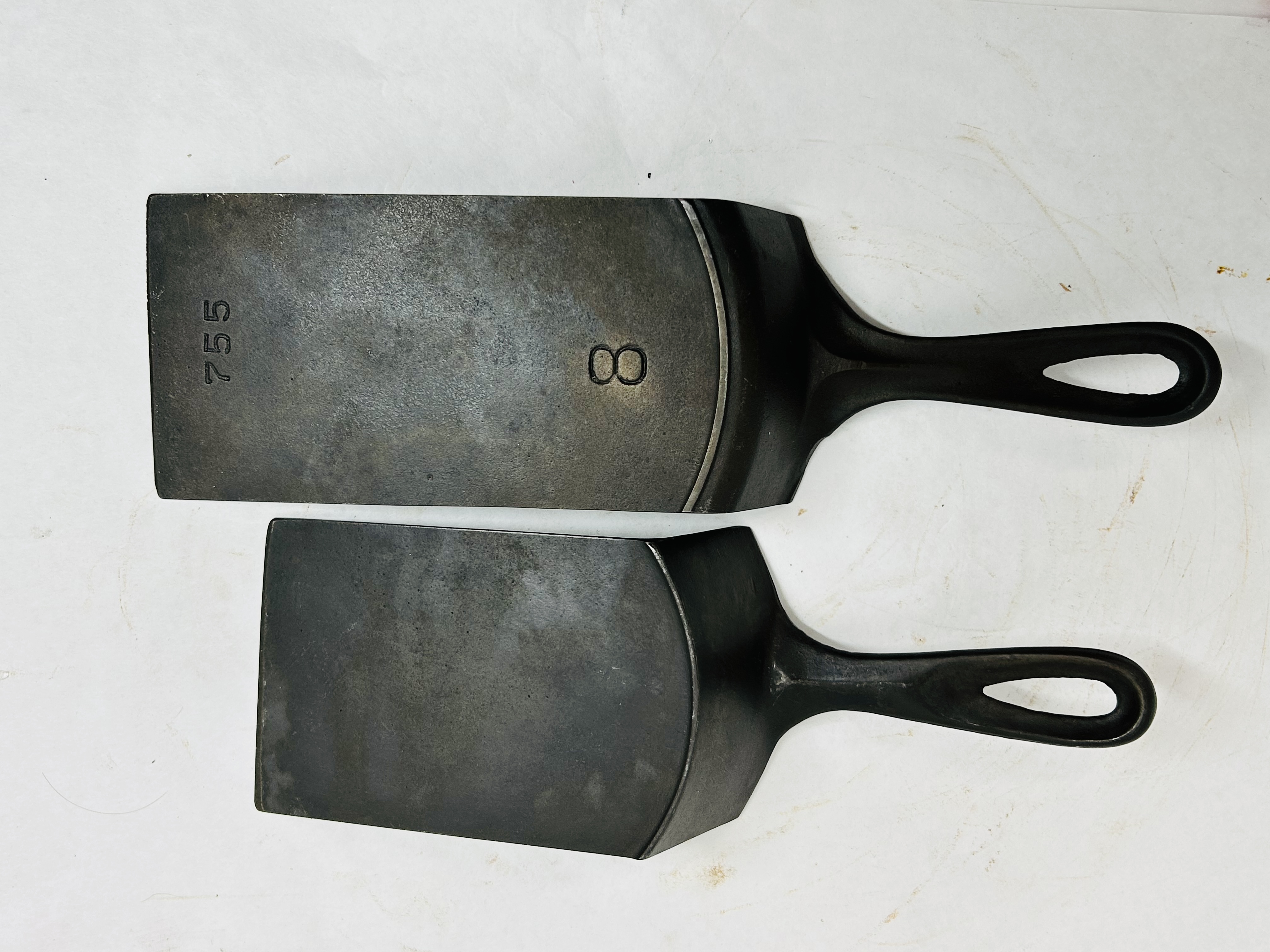 GRISWOLD AND VINTAGE CAST IRON SCRAPERS, 1930S