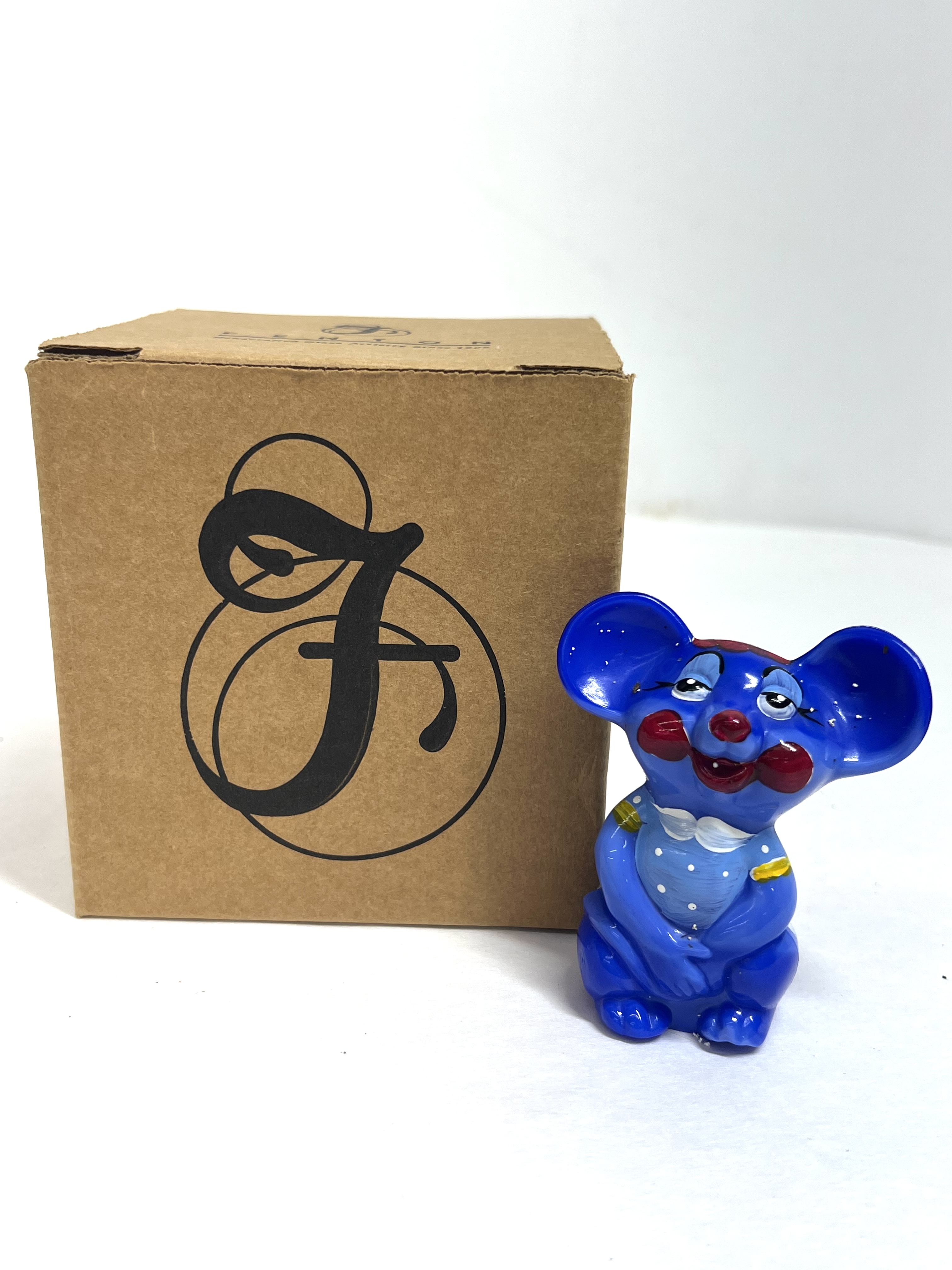 FENTON NFGS COBALT GLASS MOUSE, 2007