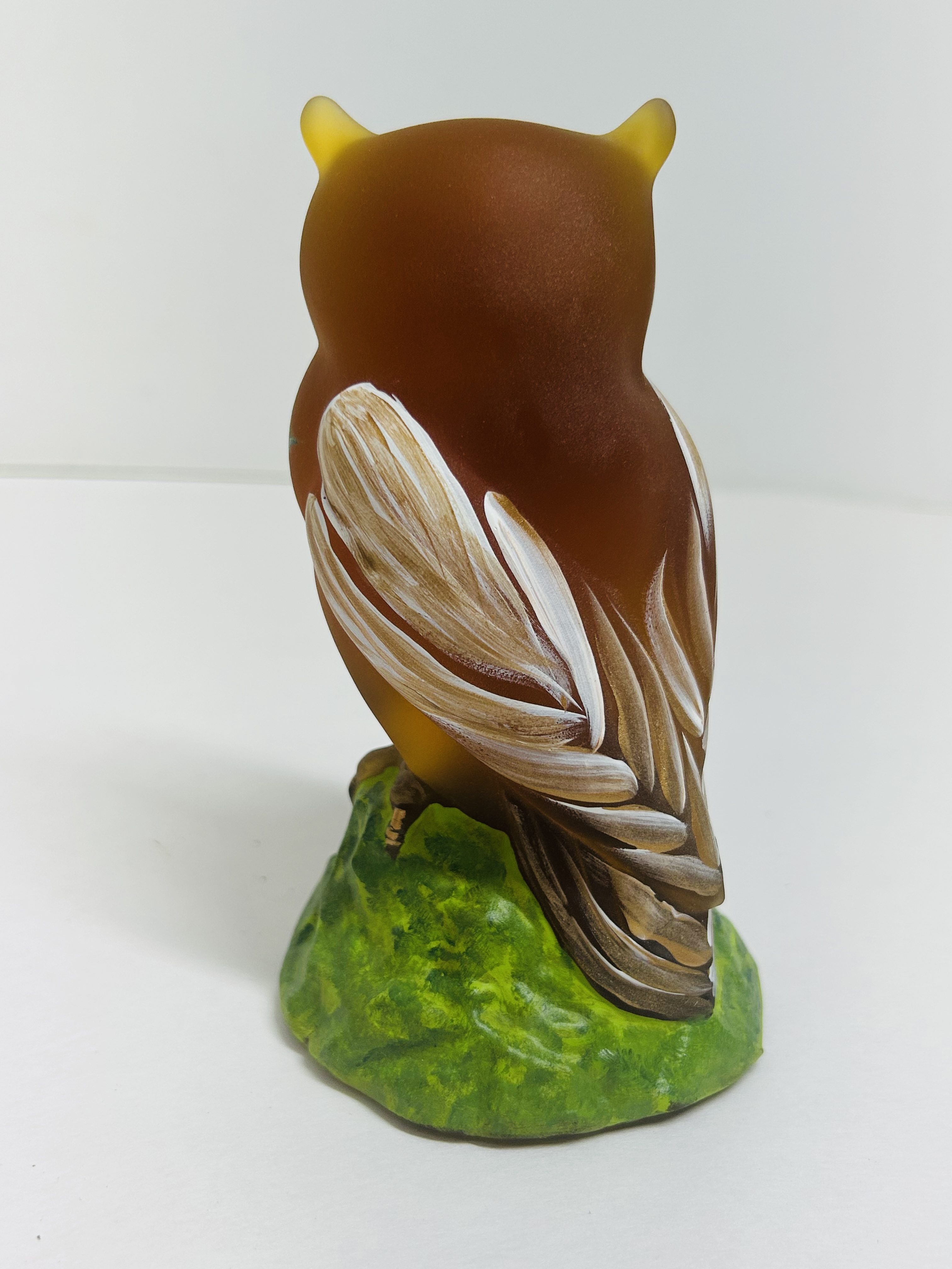 FENTON PAINTED SATIN GLASS OWL, 2026