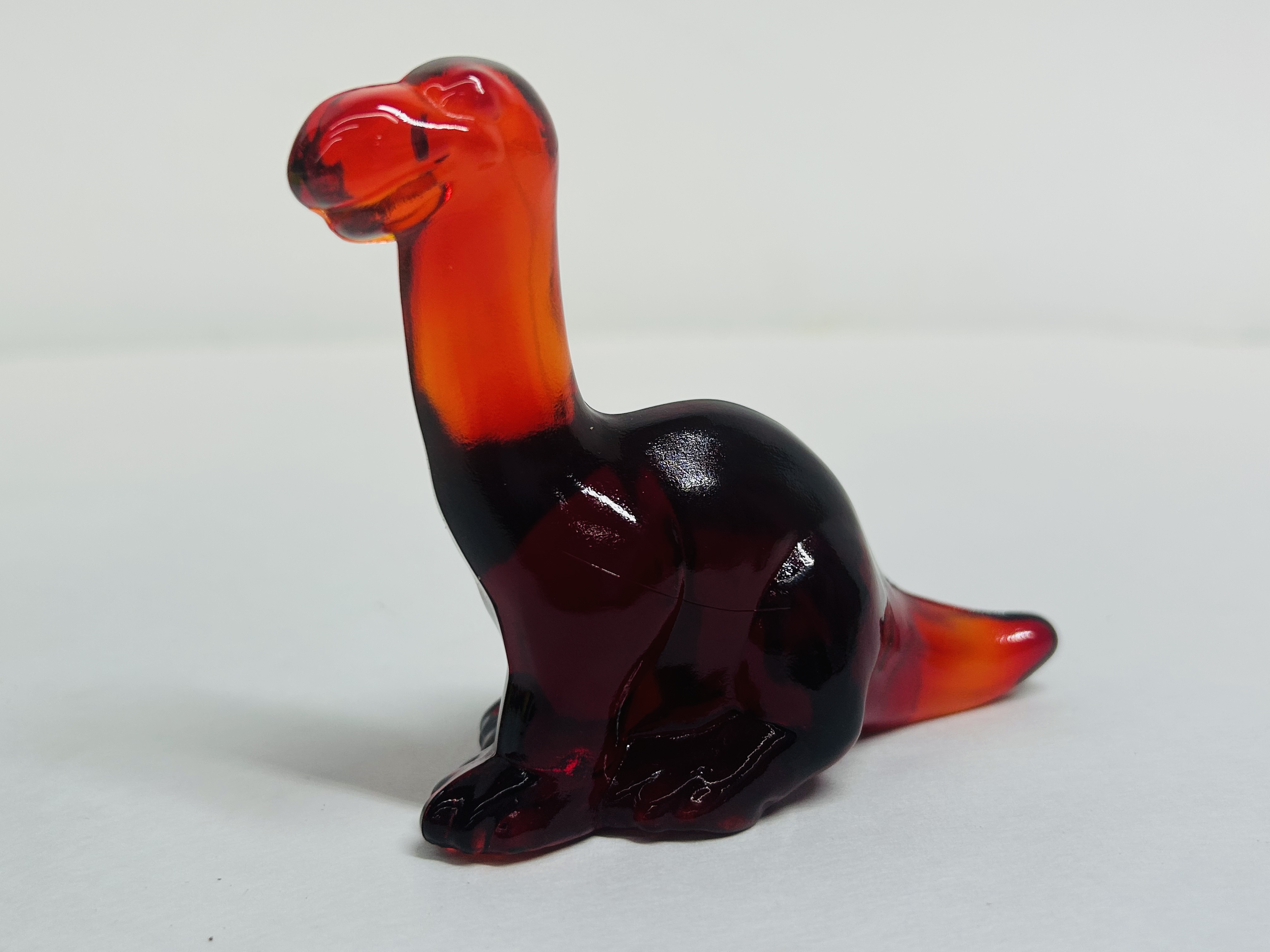 FENTON RED GLASS DINOSAUR, 1990S