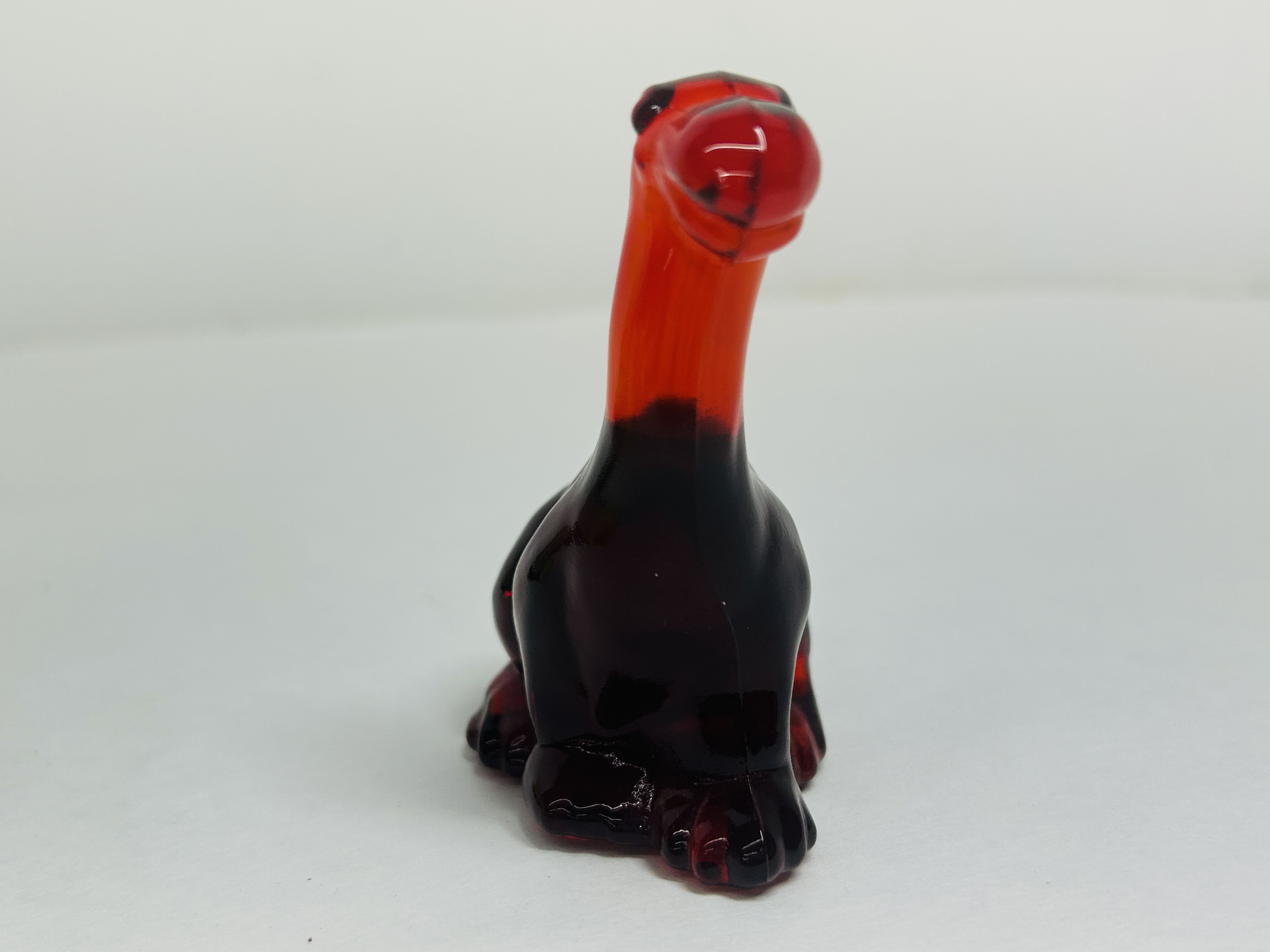 FENTON RED GLASS DINOSAUR, 1990S