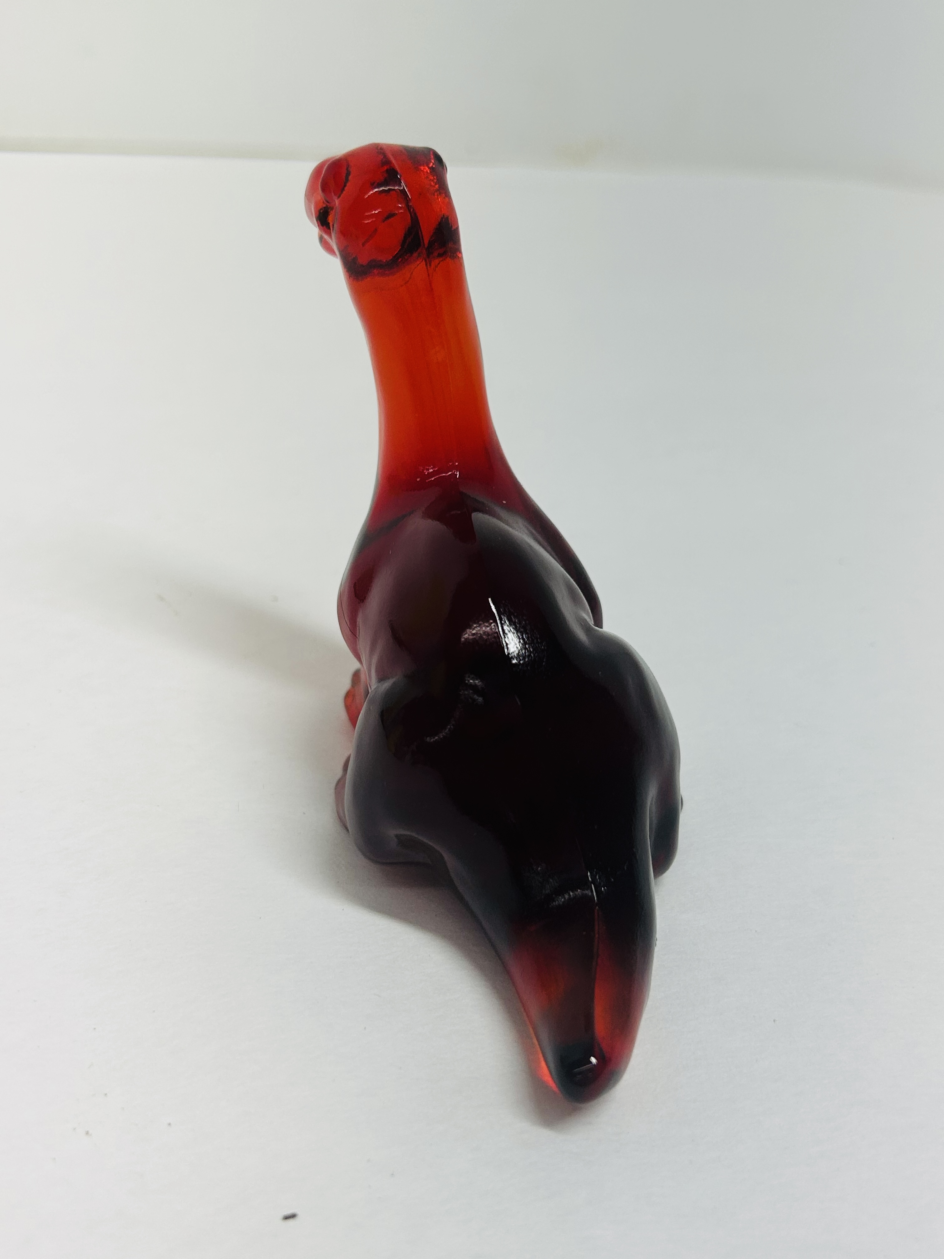 FENTON RED GLASS DINOSAUR, 1990S