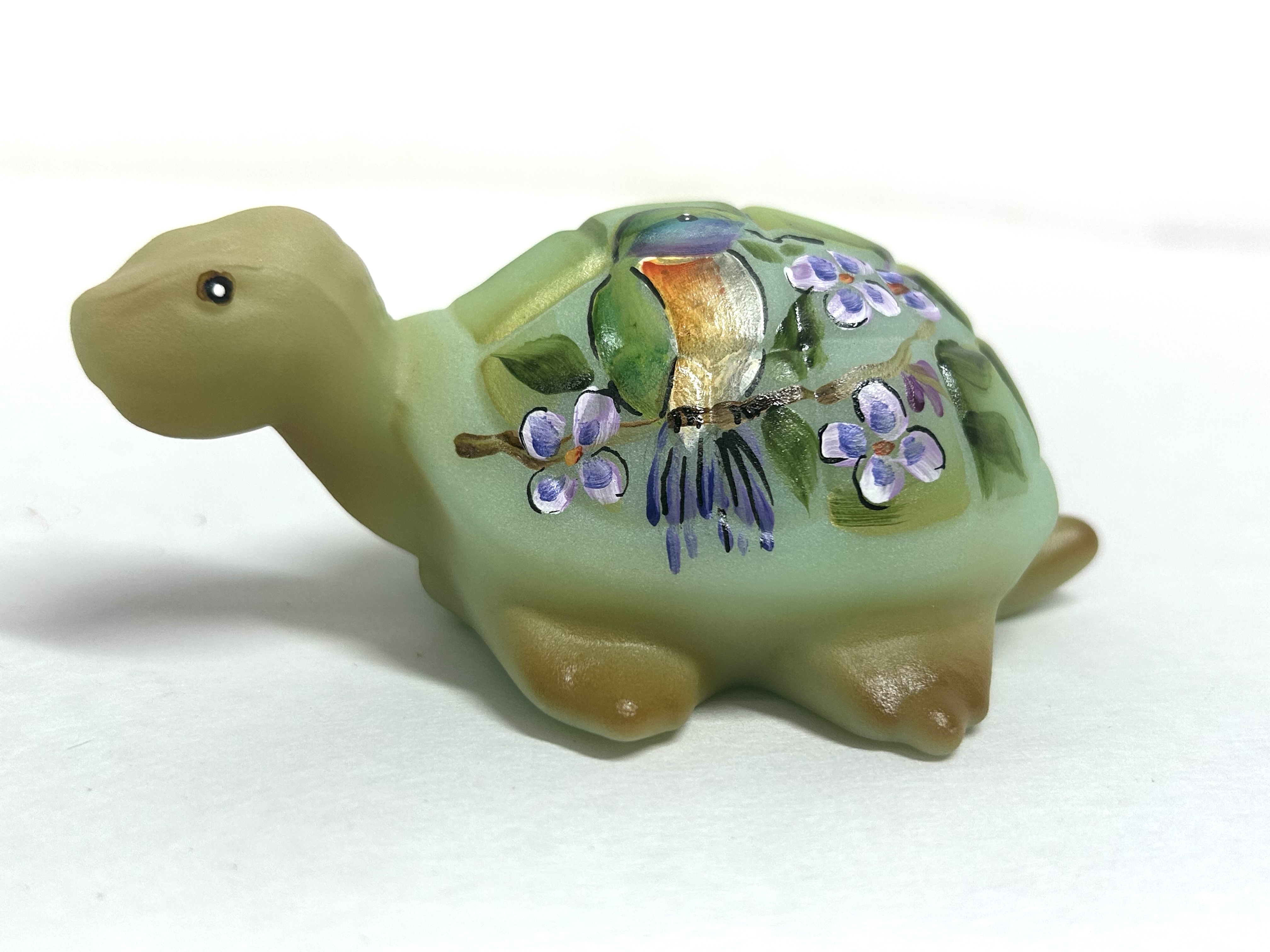 FENTON PAINTED GLASS TURTLE, 2006