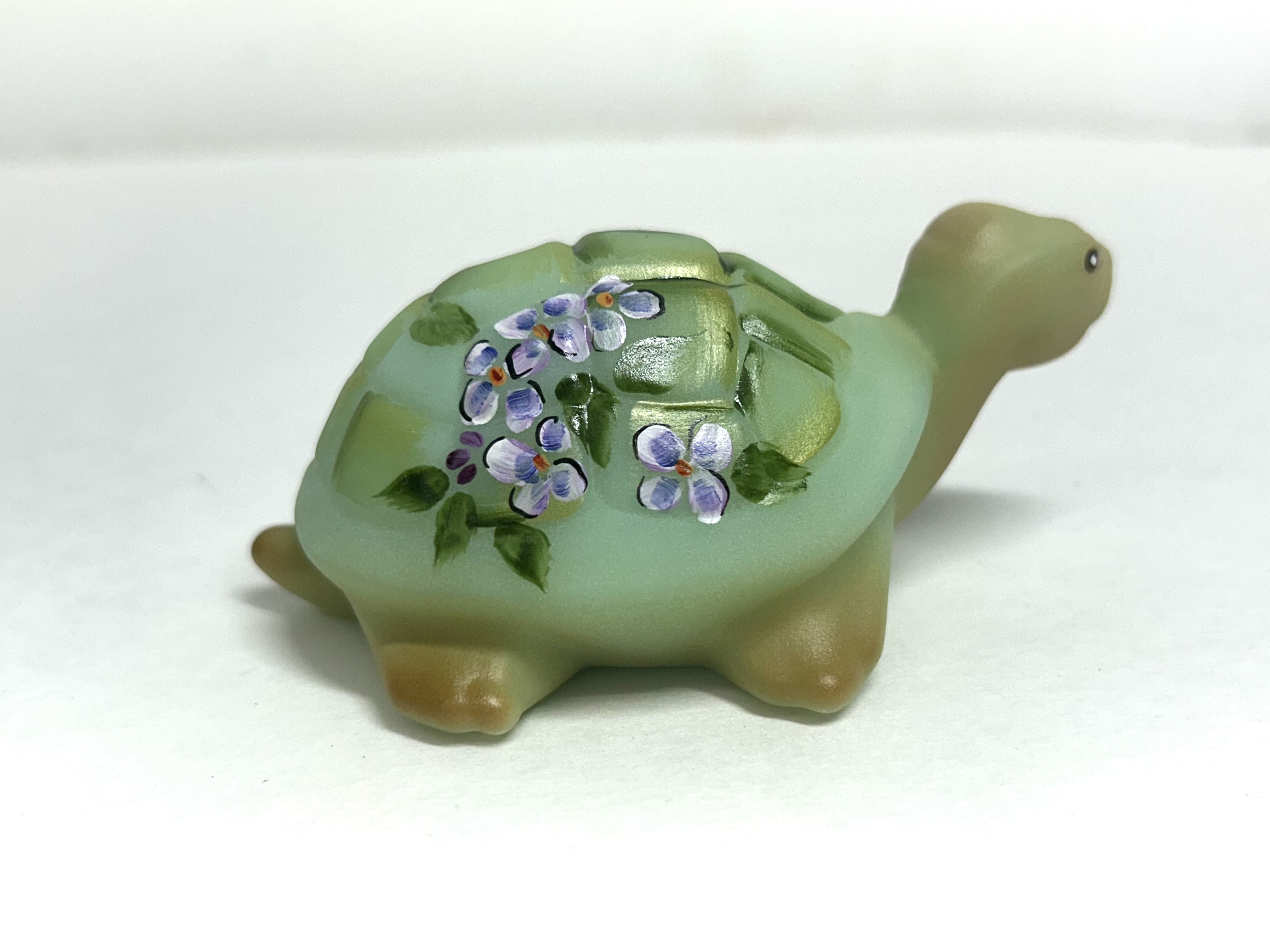 FENTON PAINTED GLASS TURTLE, 2006