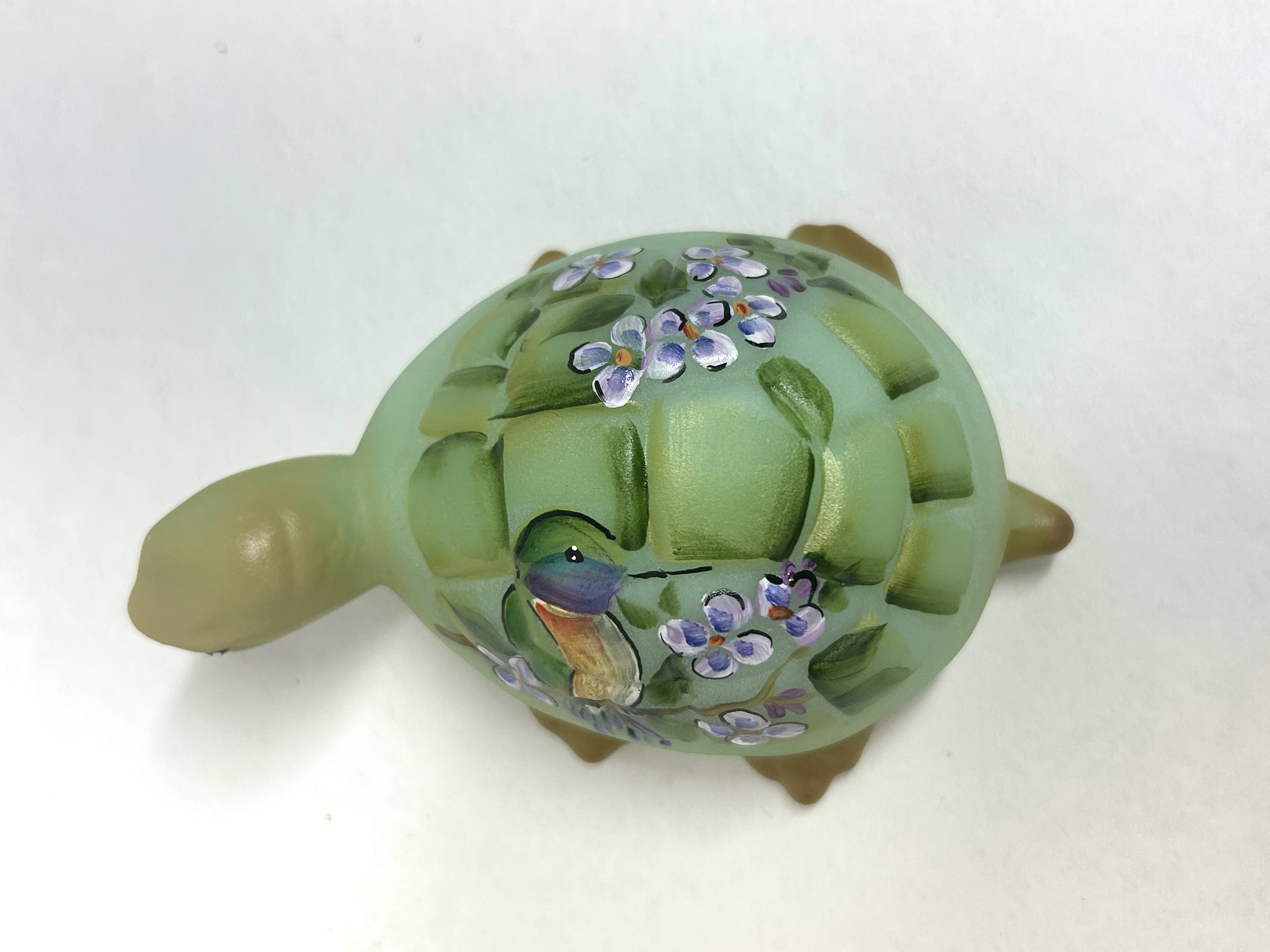 FENTON PAINTED GLASS TURTLE, 2006