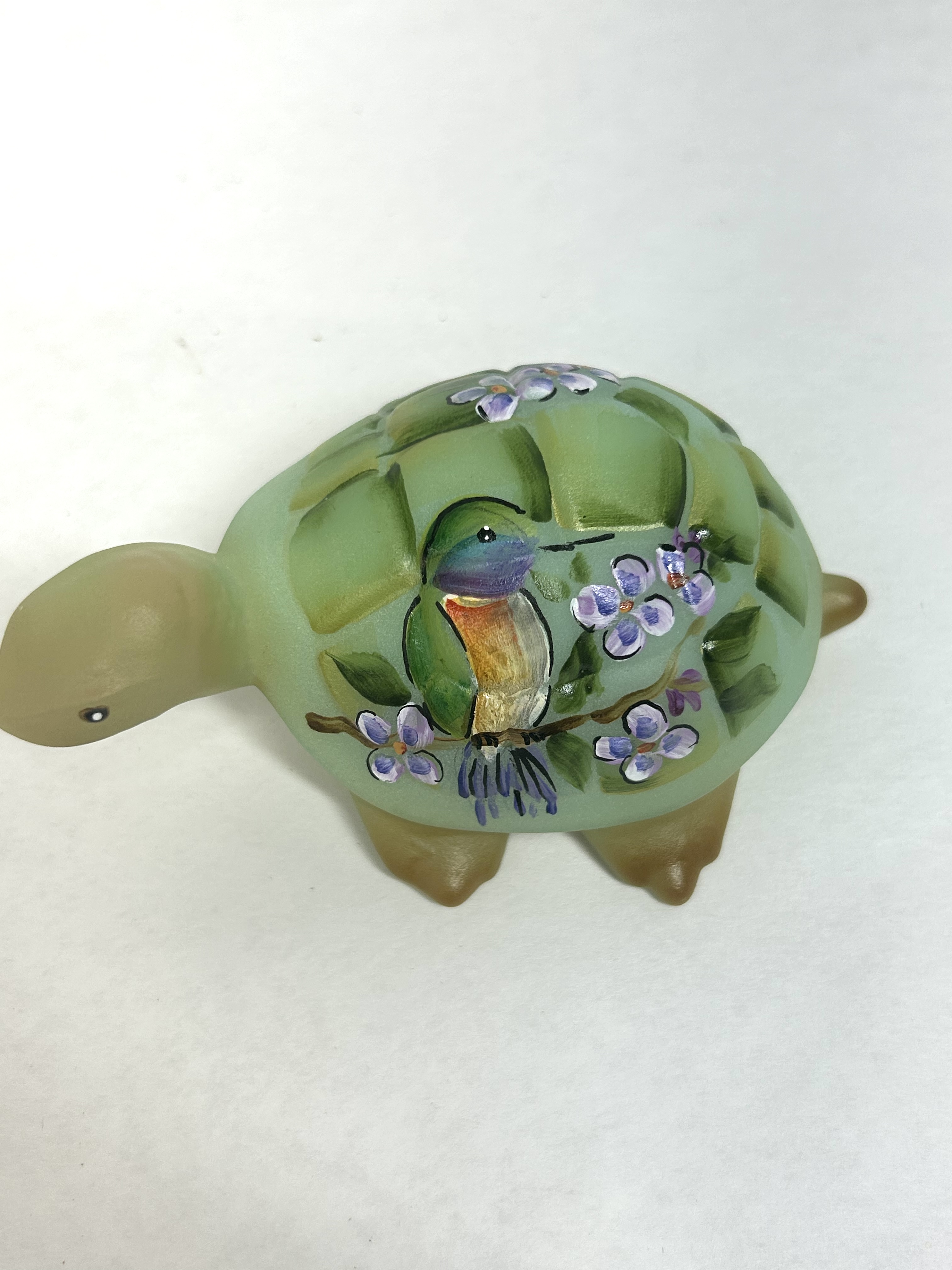 FENTON PAINTED GLASS TURTLE, 2006