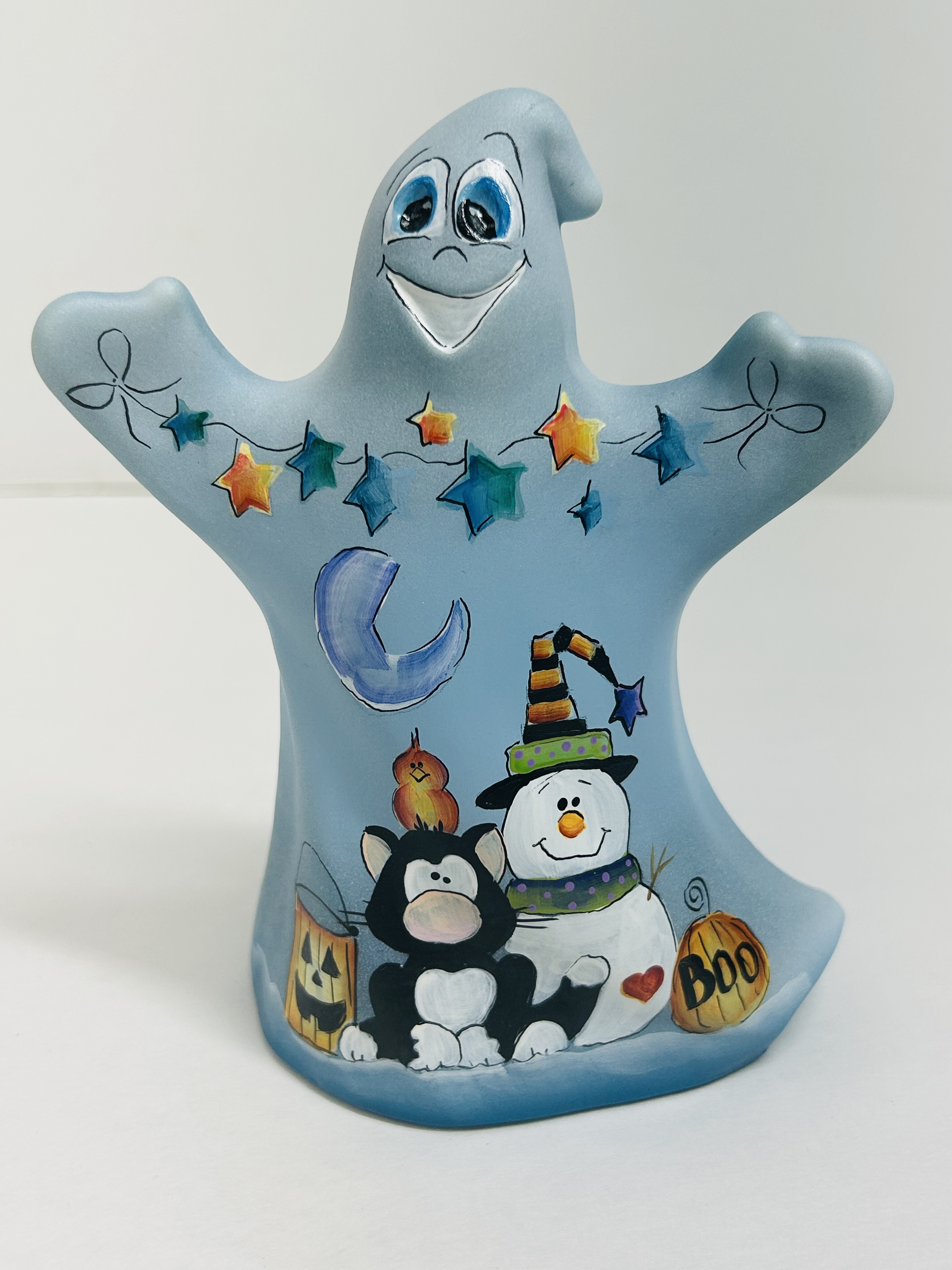 FENTON BLUE SATIN GHOST FIGURINE, 2023
