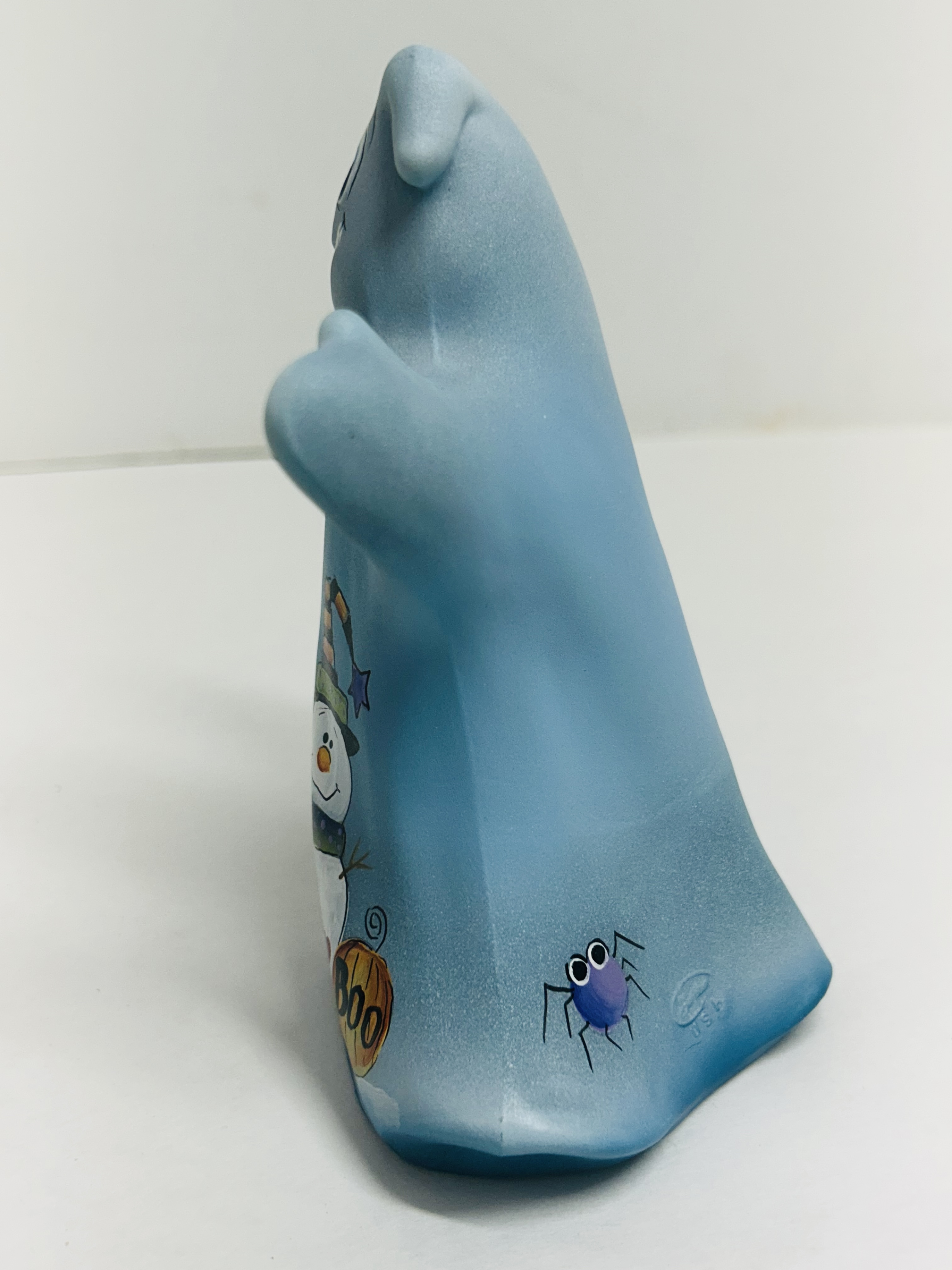 FENTON BLUE SATIN GHOST FIGURINE, 2023
