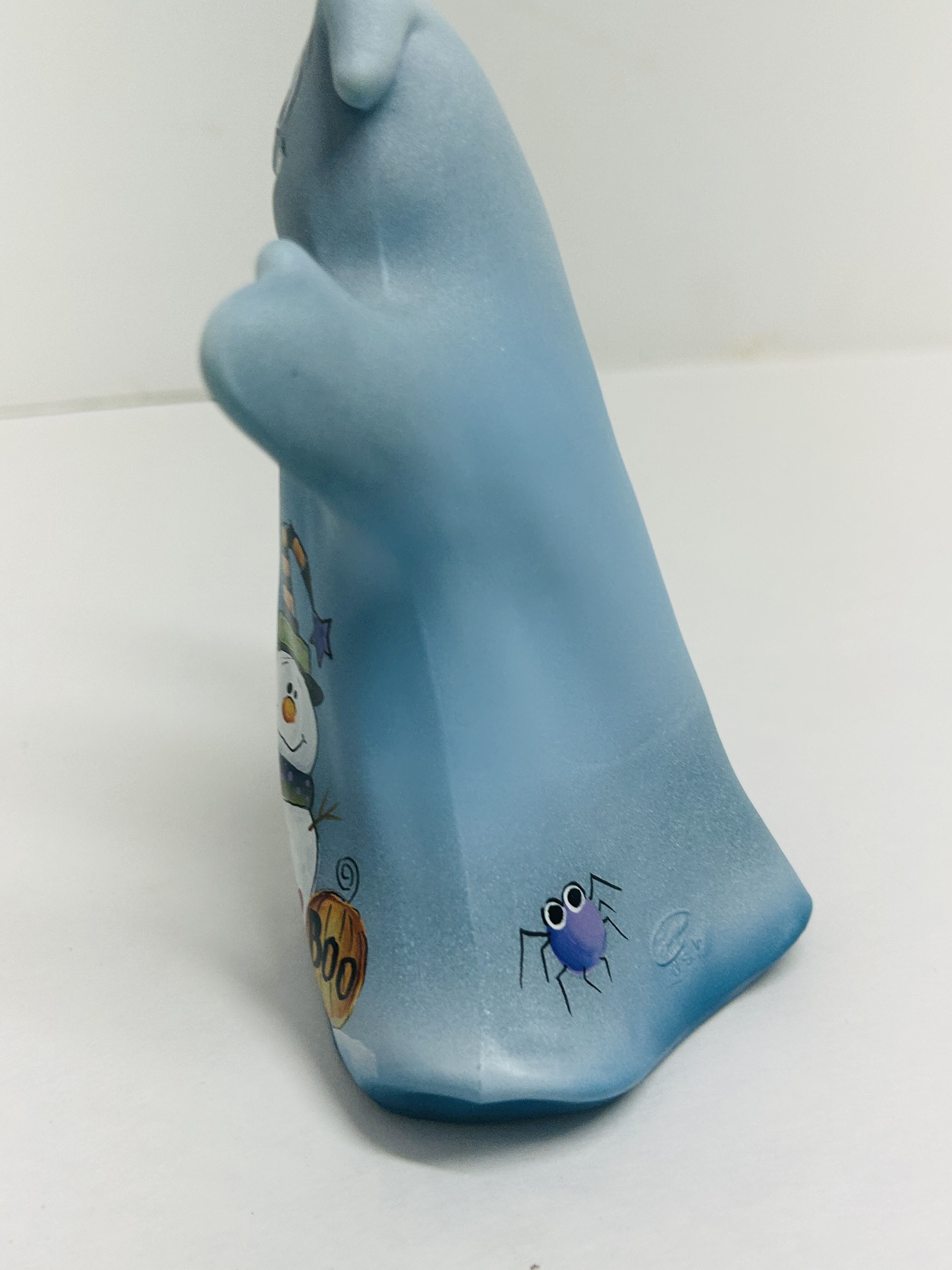 FENTON BLUE SATIN GHOST FIGURINE, 2023
