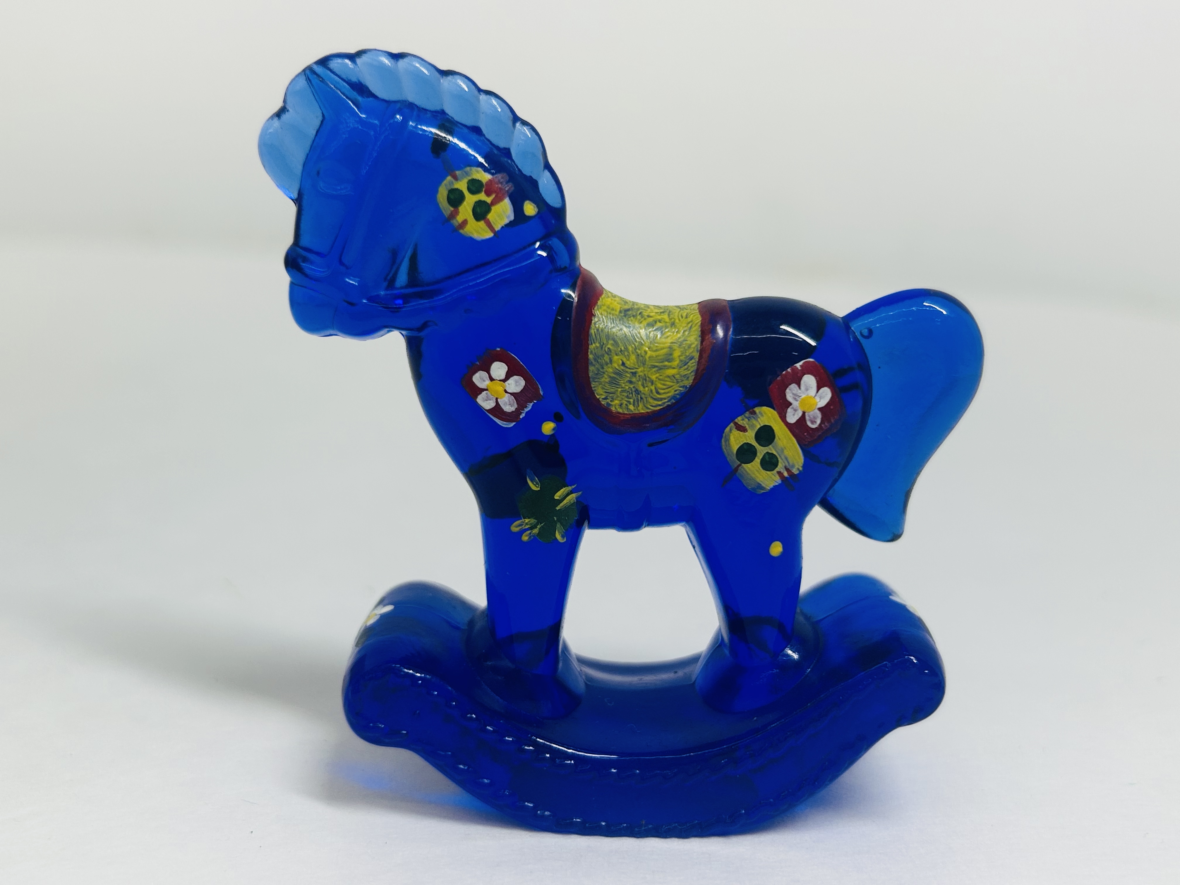 FENTON GLASS ROCKING HORSE SET, 2023