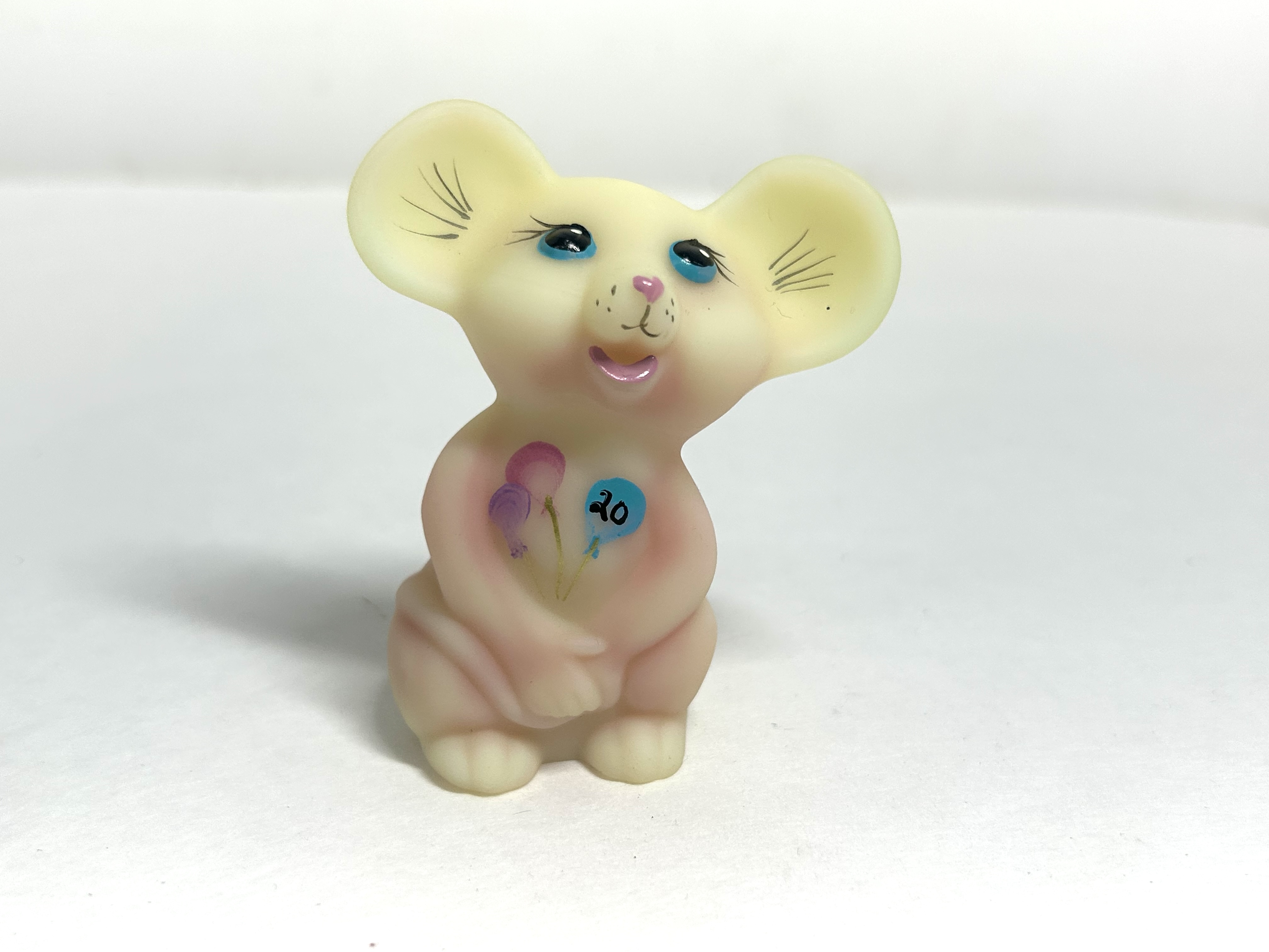 FENTON CUSTARD GLASS MICE, 1990-2010
