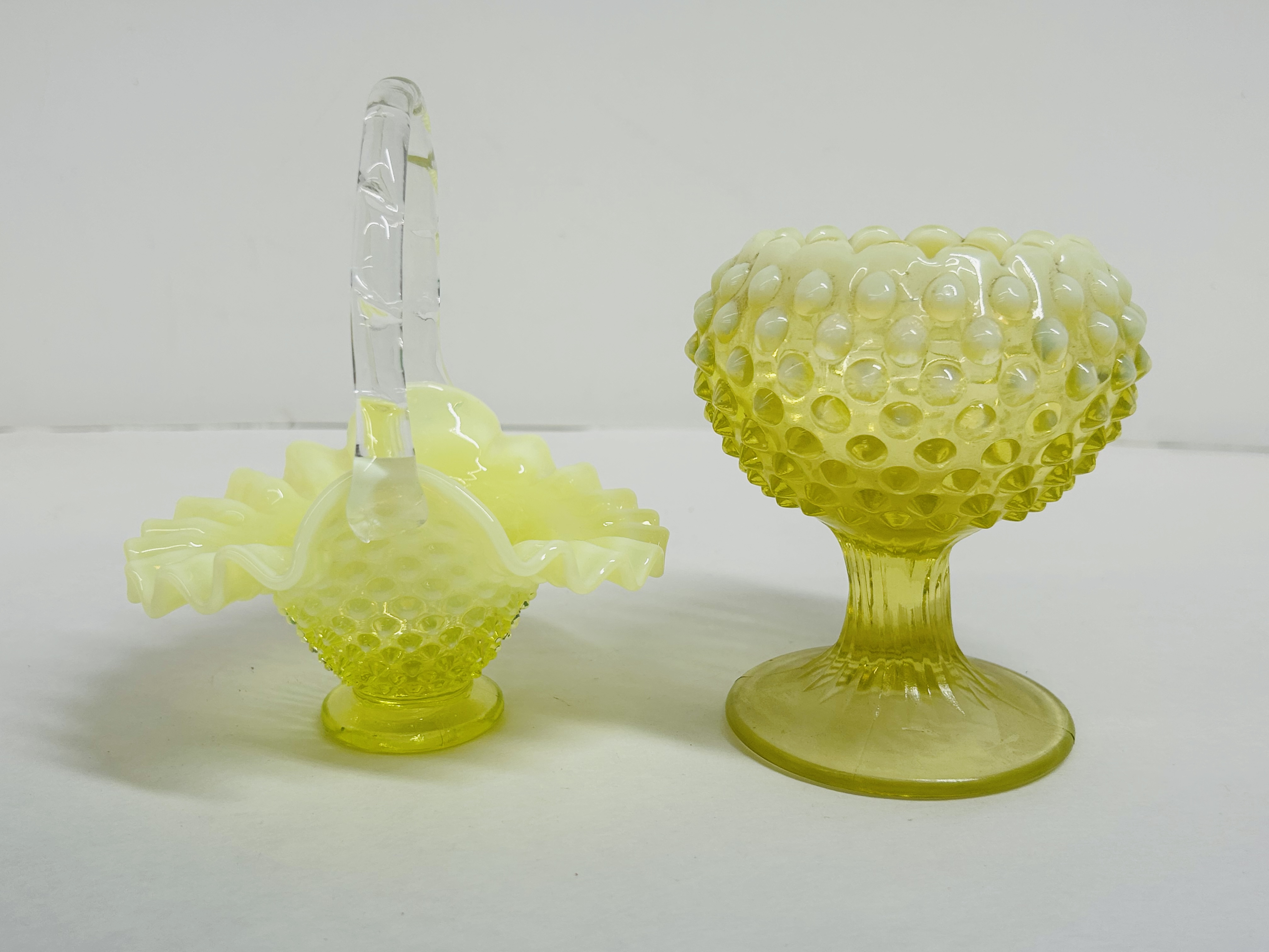 ATTRIBUTED FENTON URANIUM GLASS PAIR