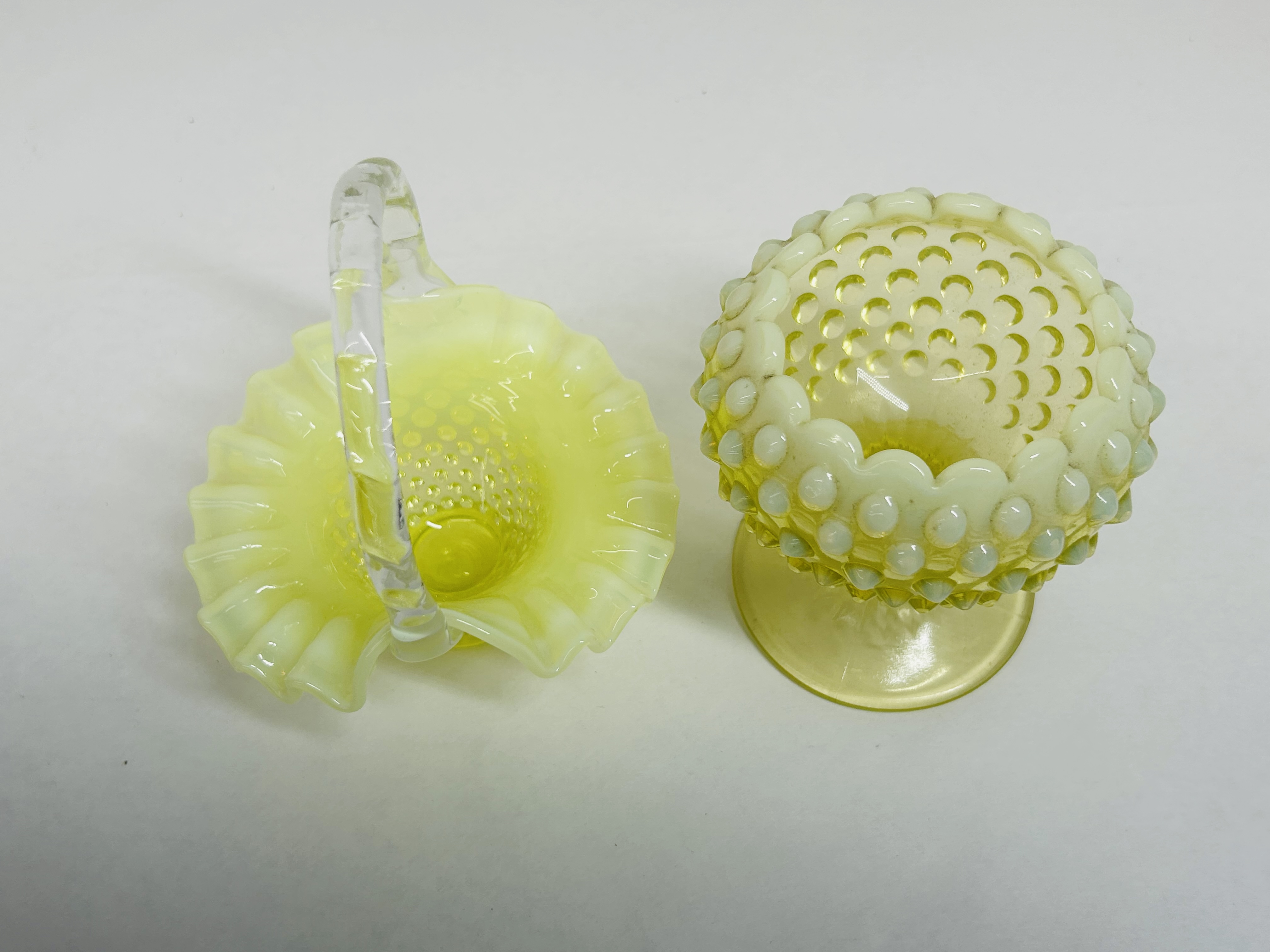 ATTRIBUTED FENTON URANIUM GLASS PAIR
