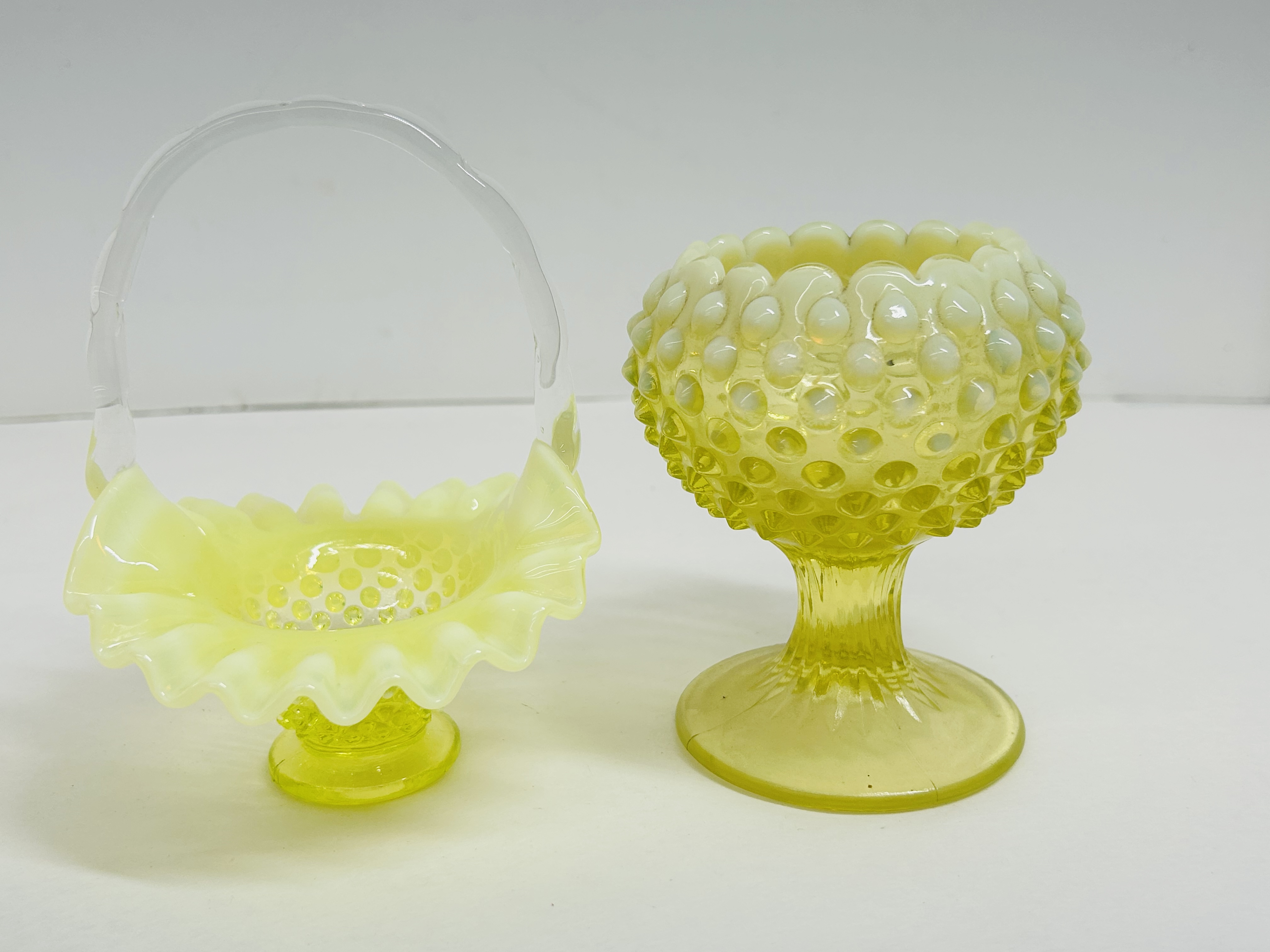 ATTRIBUTED FENTON URANIUM GLASS PAIR