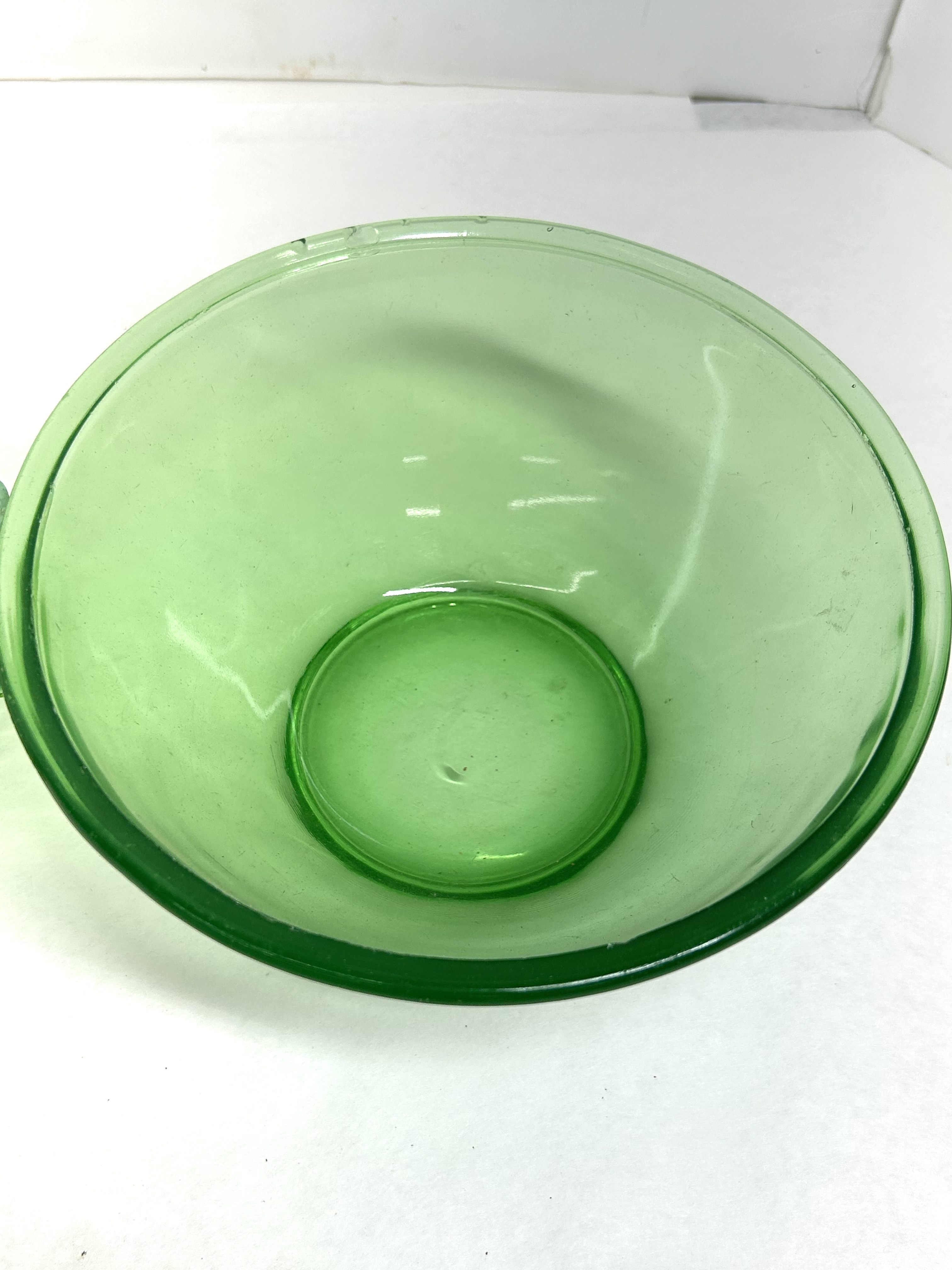 TWO PIECES GREEN URANIUM GLASS