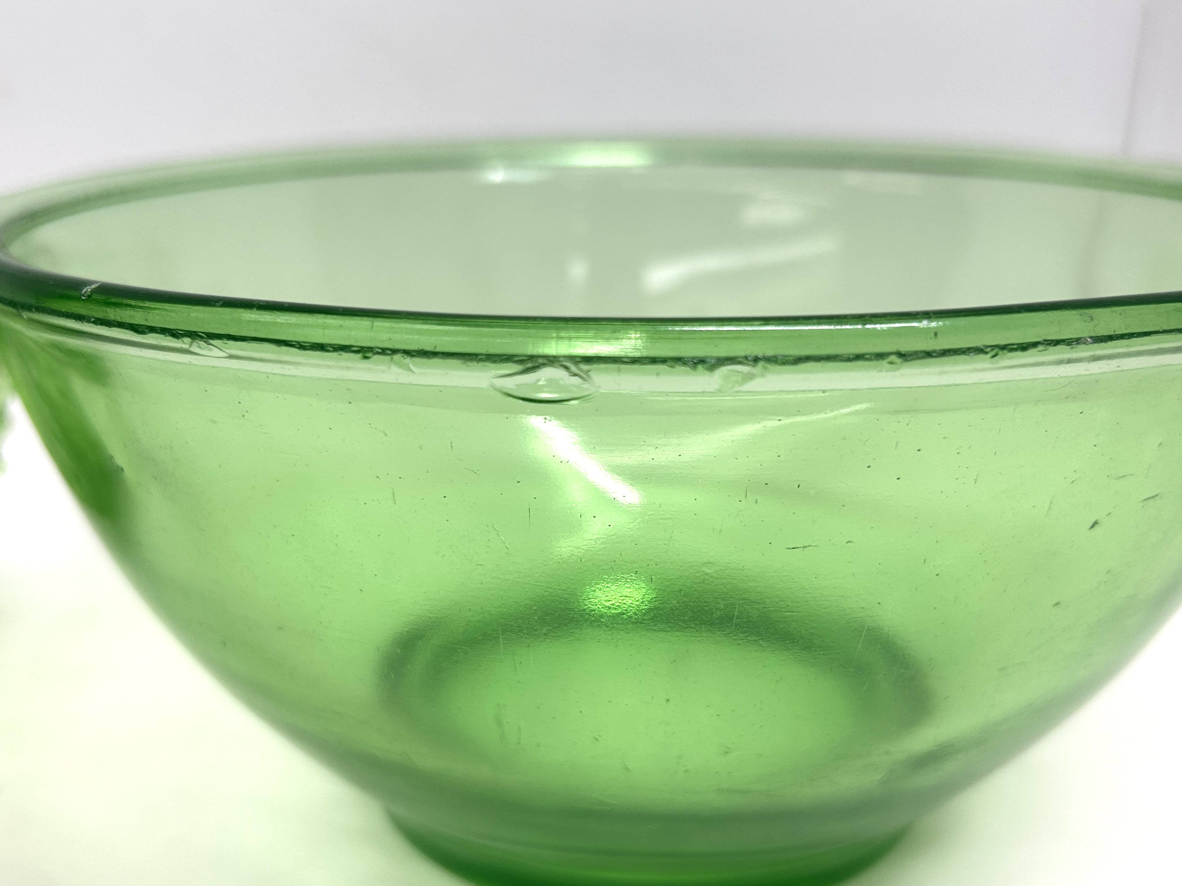TWO PIECES GREEN URANIUM GLASS