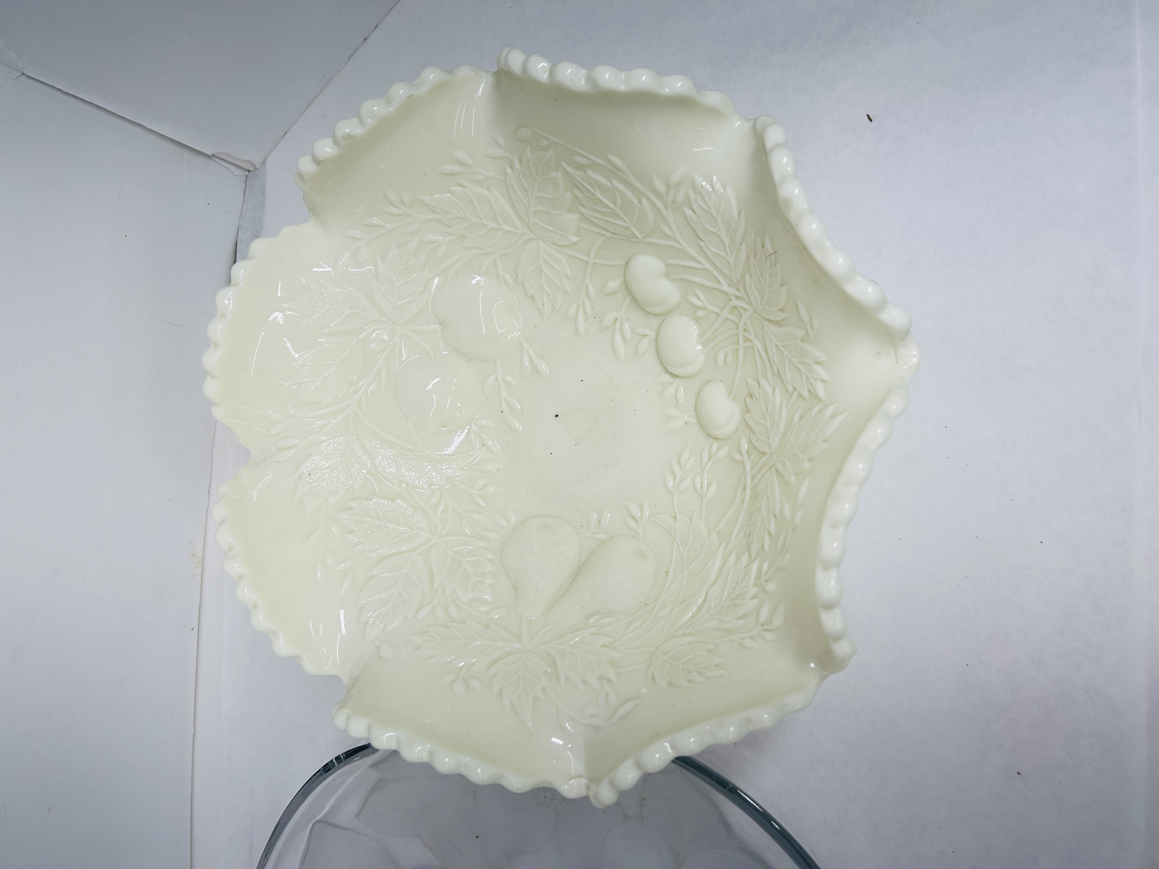 GLOWS! TWO VINTAGE FENTON STYLE GLASS PIECES