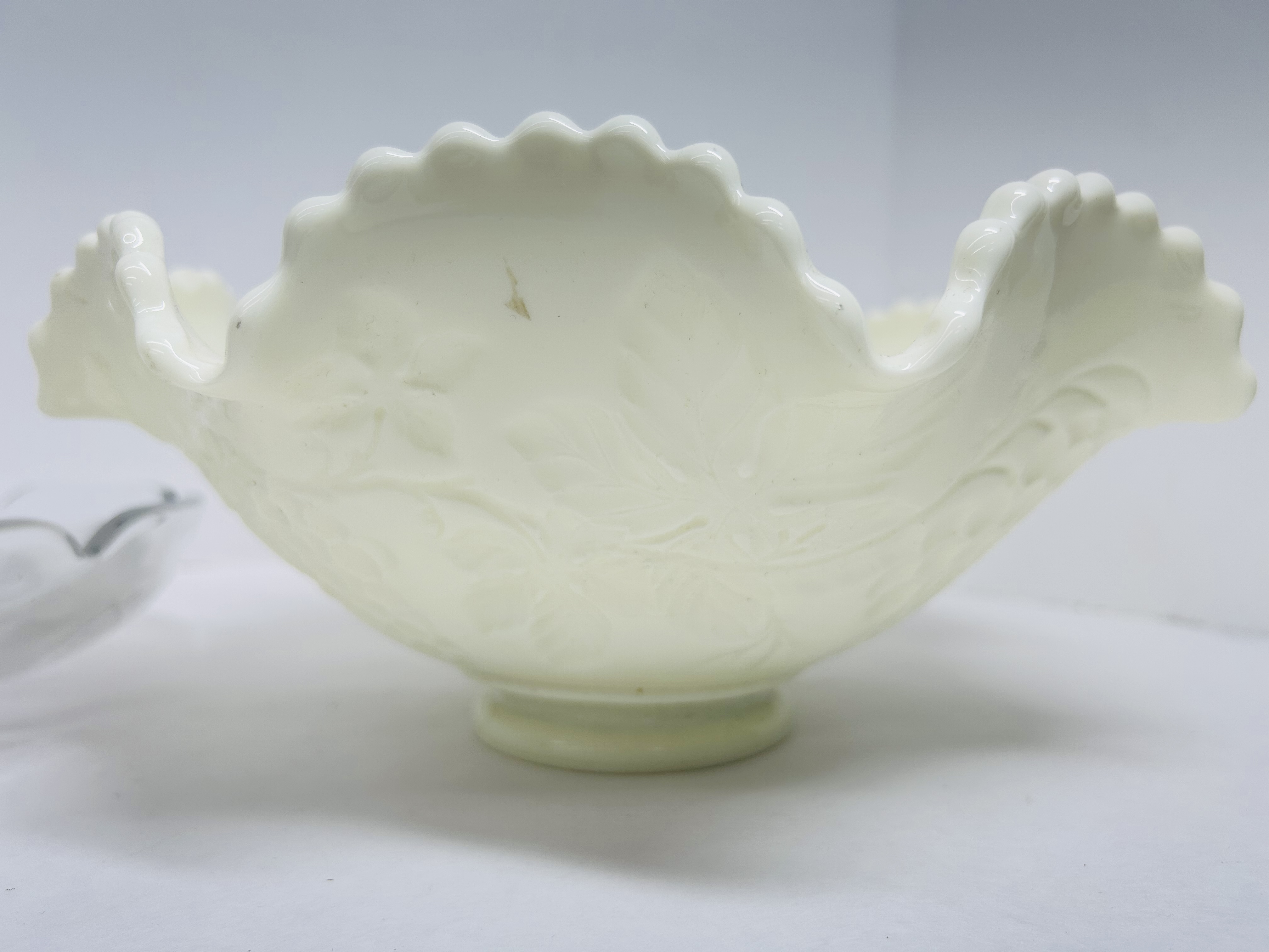 GLOWS! TWO VINTAGE FENTON STYLE GLASS PIECES