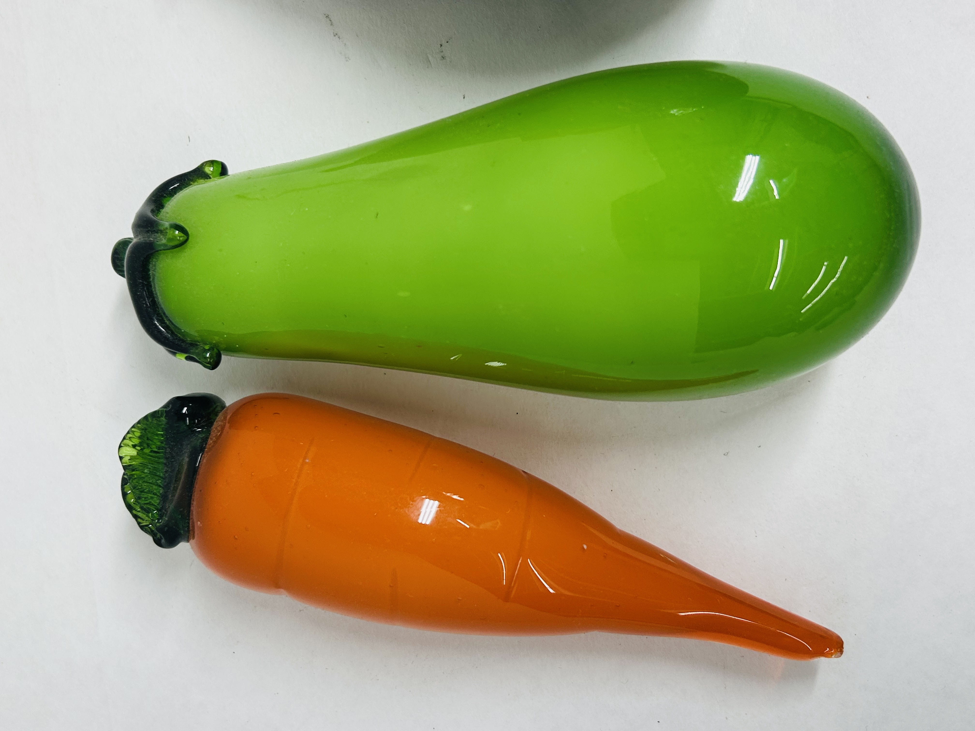 FOUR MURANO STYLE GLASS VEGETABLES, 1970S
