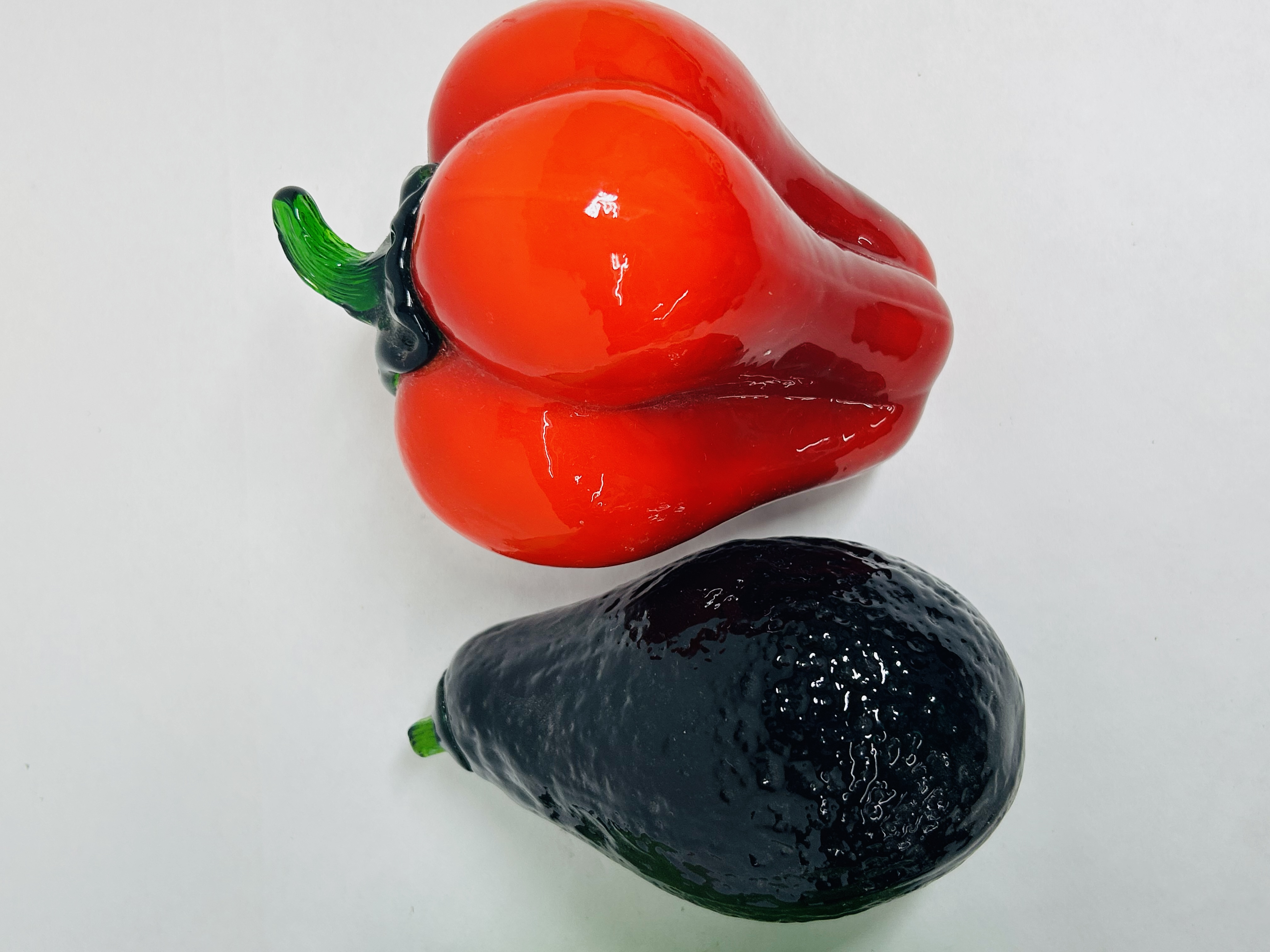 FOUR MURANO STYLE GLASS VEGETABLES, 1970S
