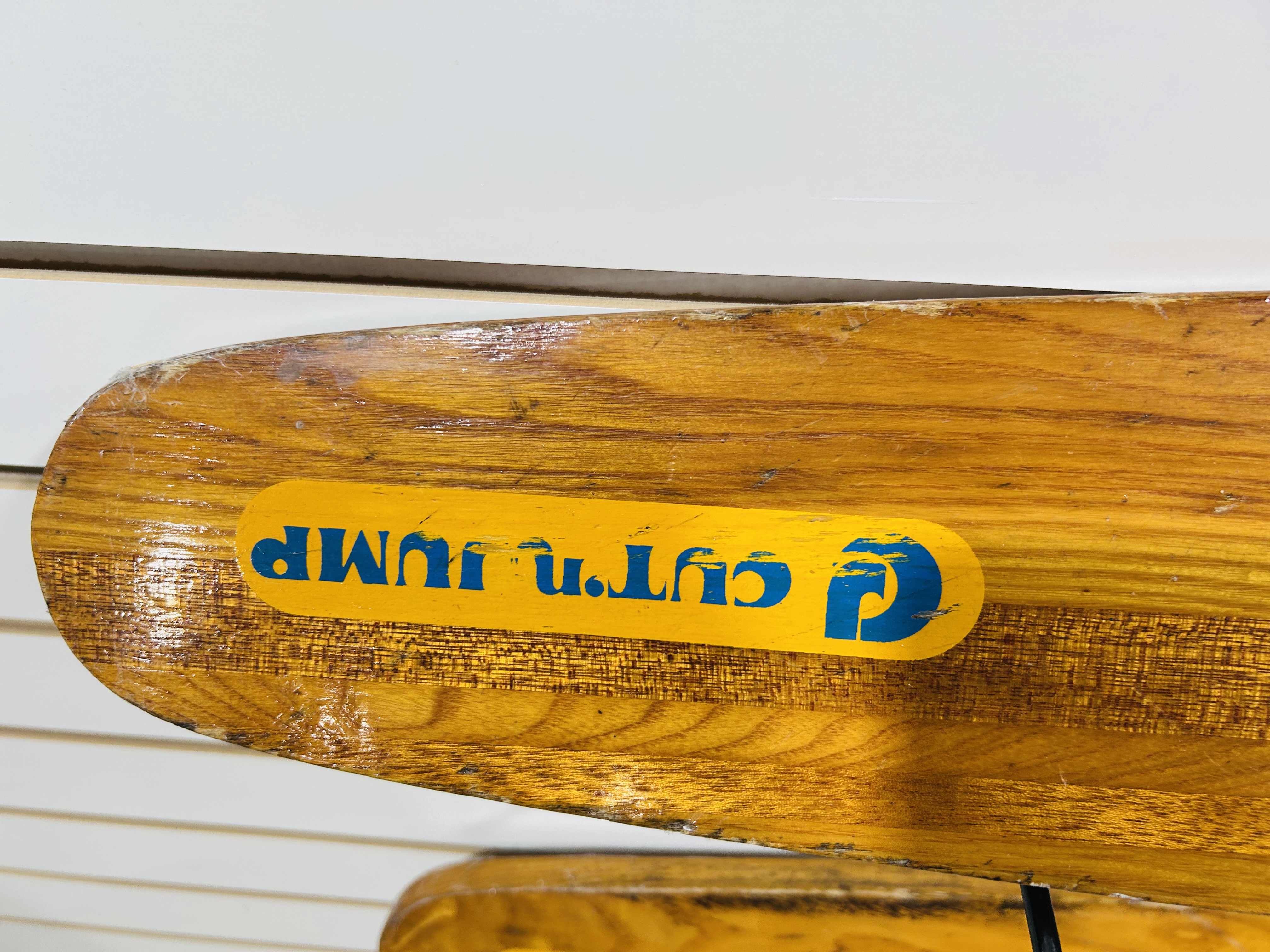 CUT 'N JUMP WOODEN WATER SKIS, C. 1970S