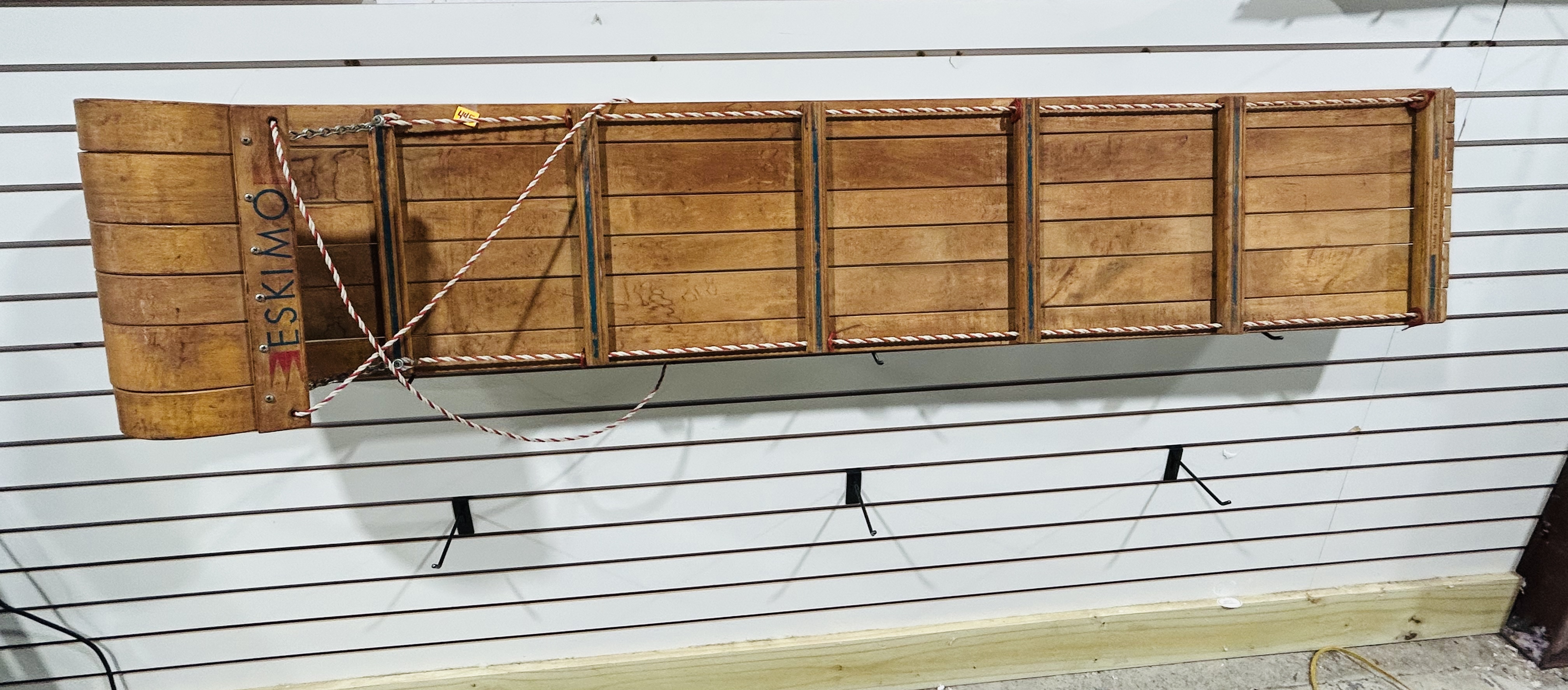 ESKIMO WOODEN TOBOGGAN, MID-CENTURY