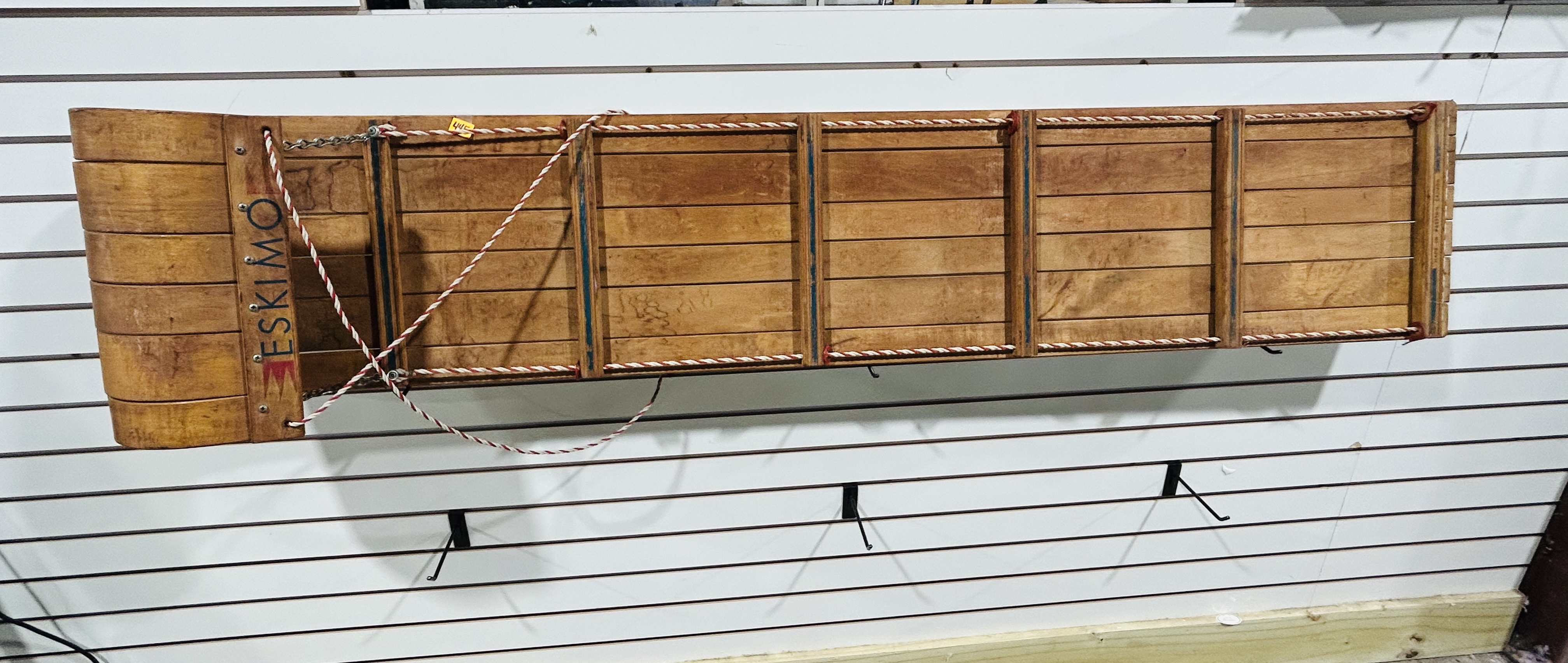 ESKIMO WOODEN TOBOGGAN, MID-CENTURY