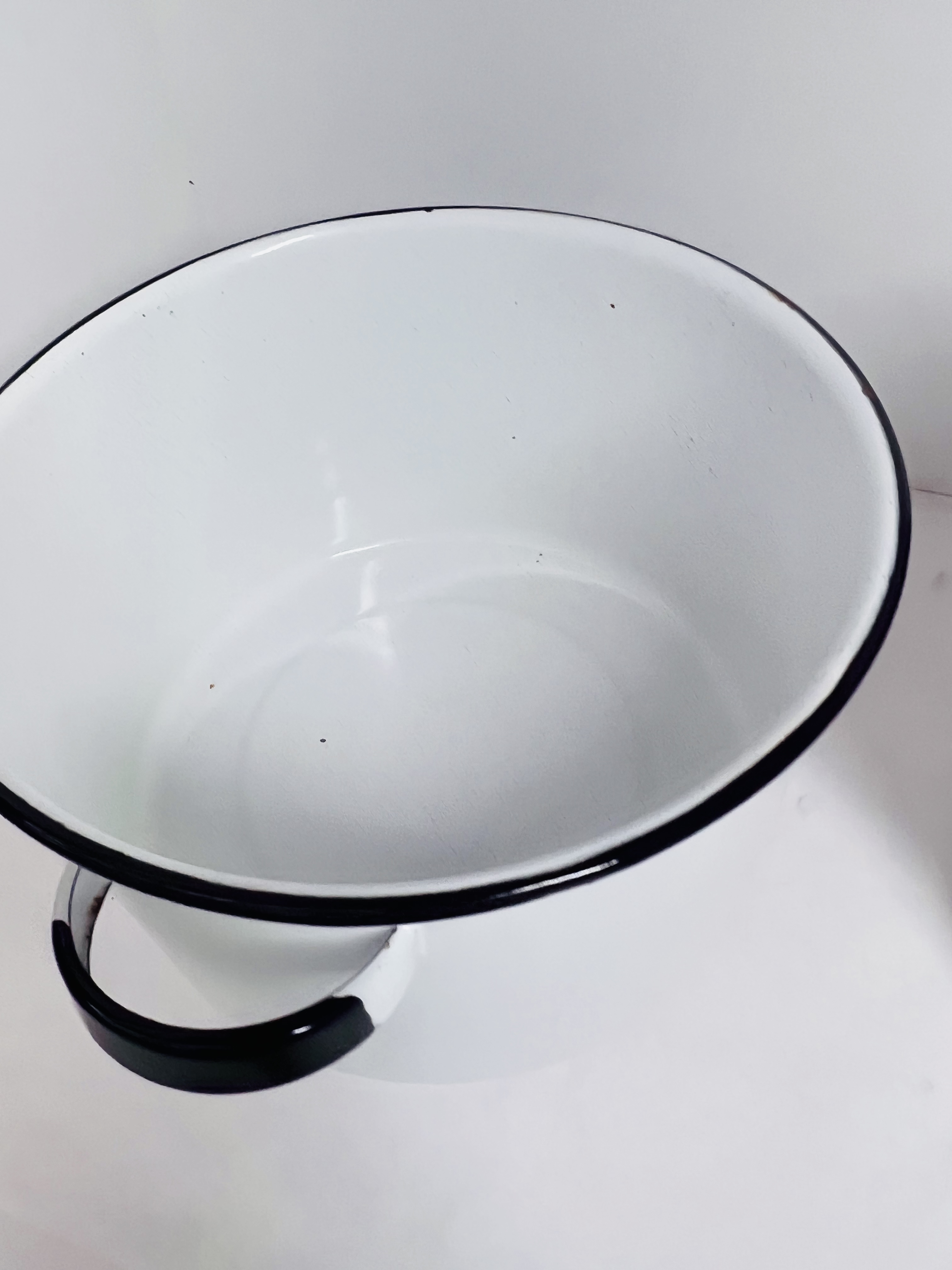 TWO WHITE ENAMELWARE STOCKPOTS VINTAGE