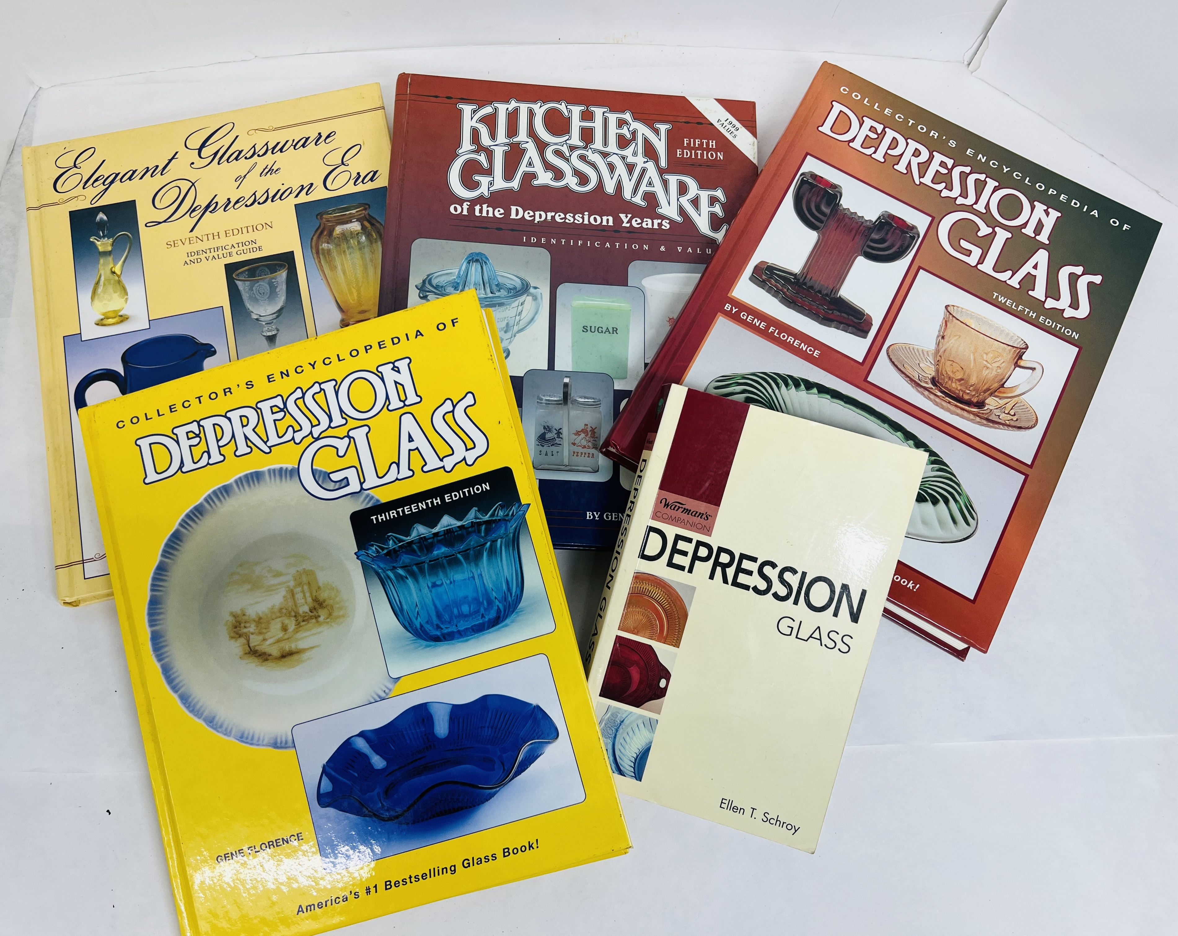 FLORENCE AND SCHROY, DEPRESSION GLASS BOOKS, CIRCA 2000