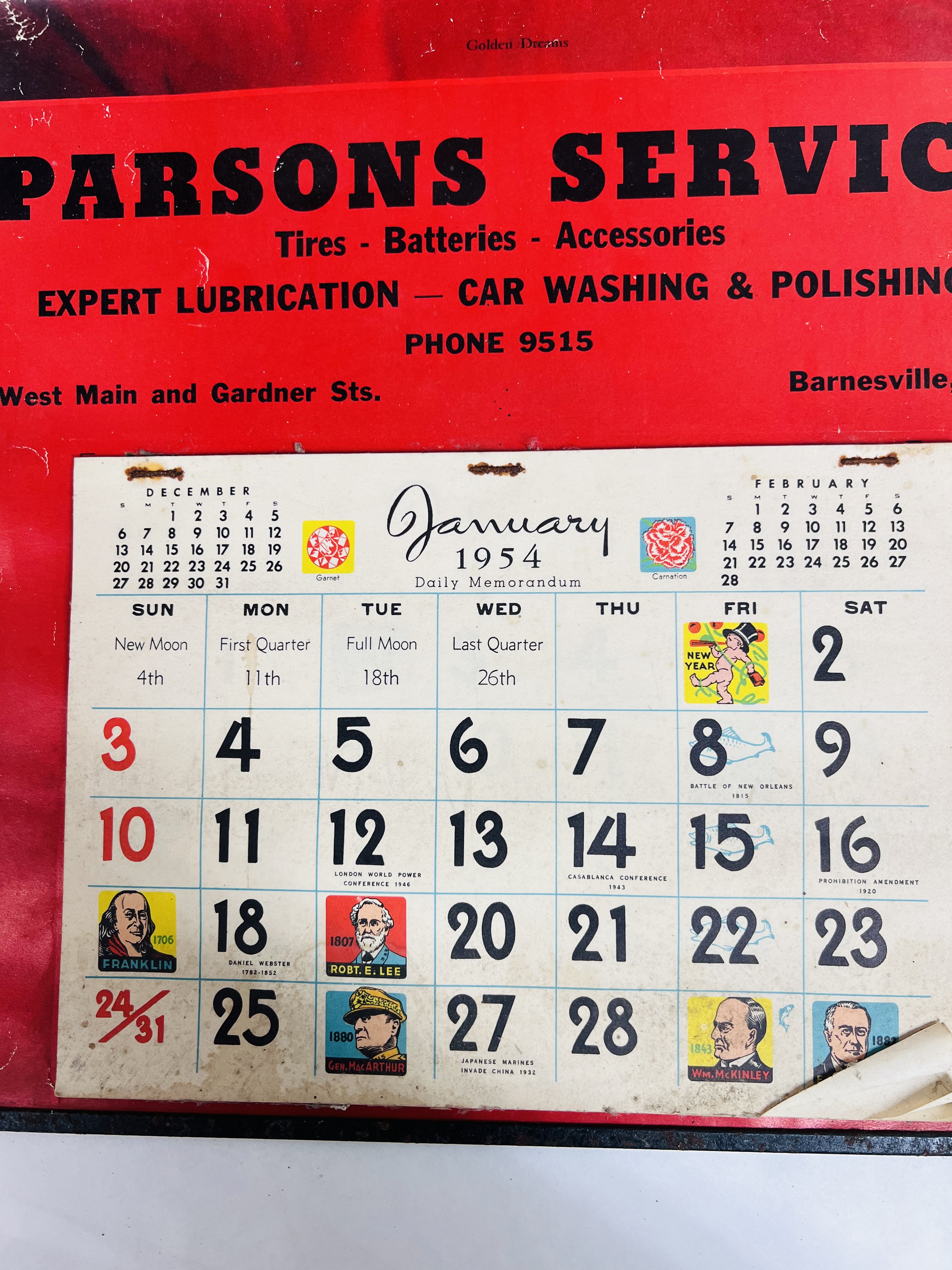 SHAW-BARTON PAPER PIN-UP CALENDARS, 1954-1961