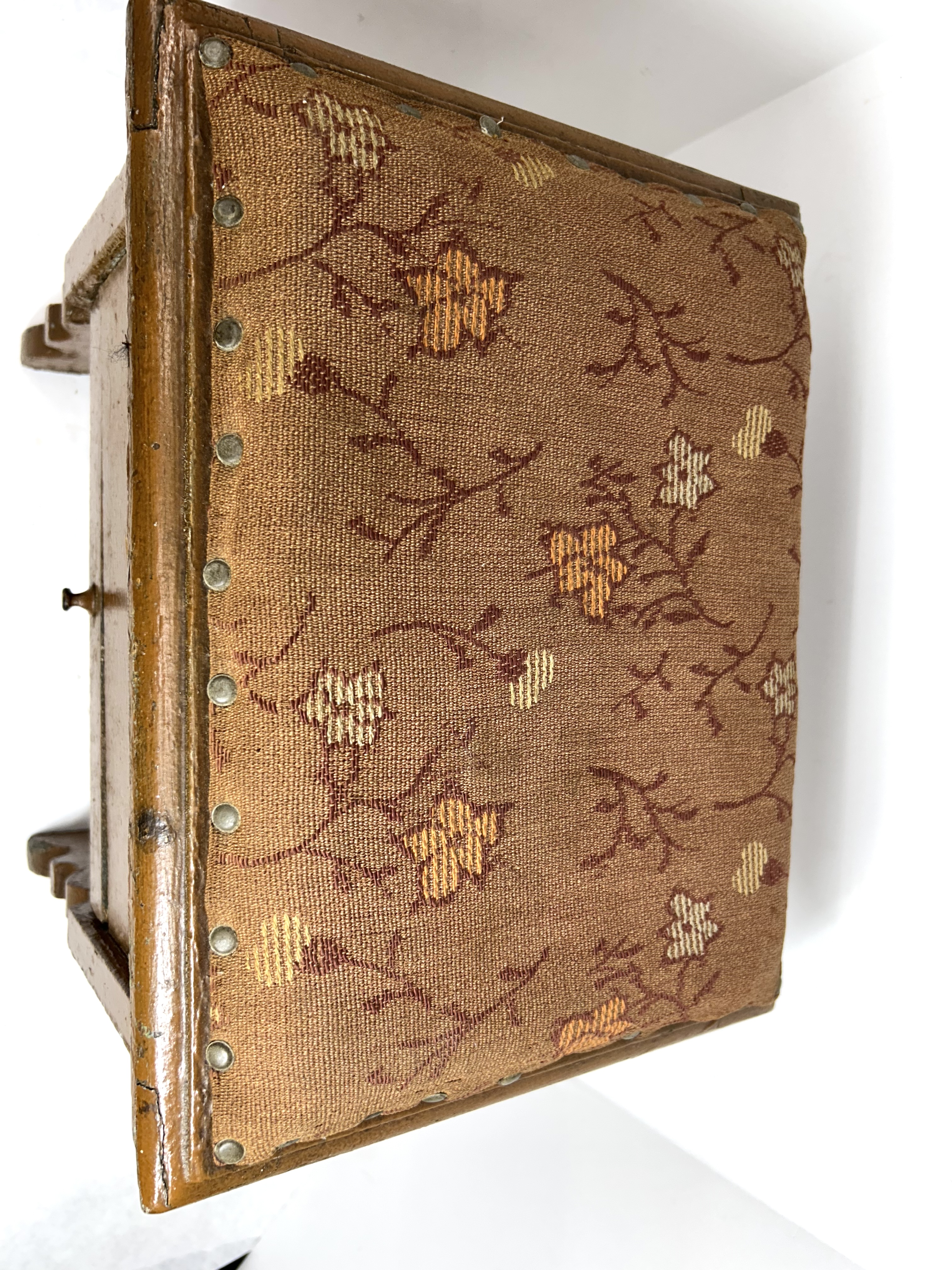 PAINTED WOODEN STORAGE FOOTSTOOL, 20TH CENTURY