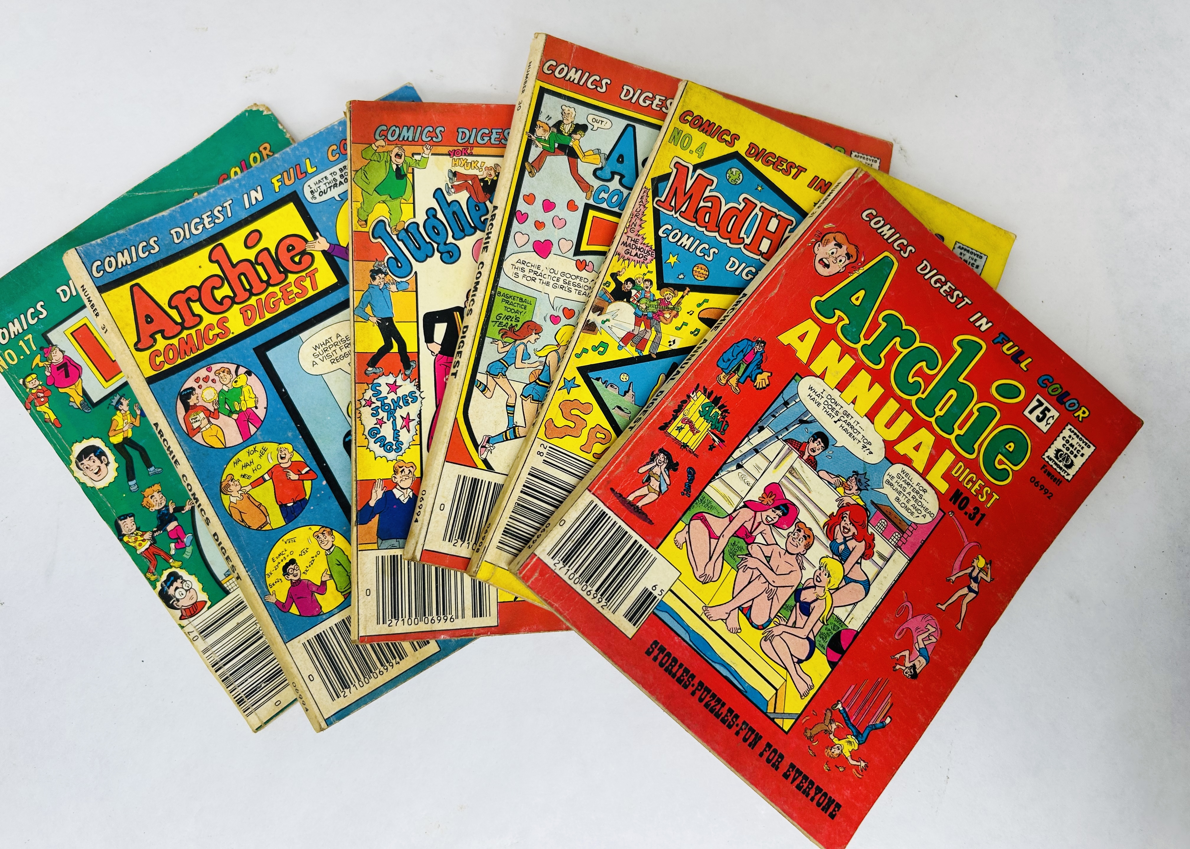 ARCHIE PUBLICATIONS, SIX VINTAGE DIGESTS, 1970S