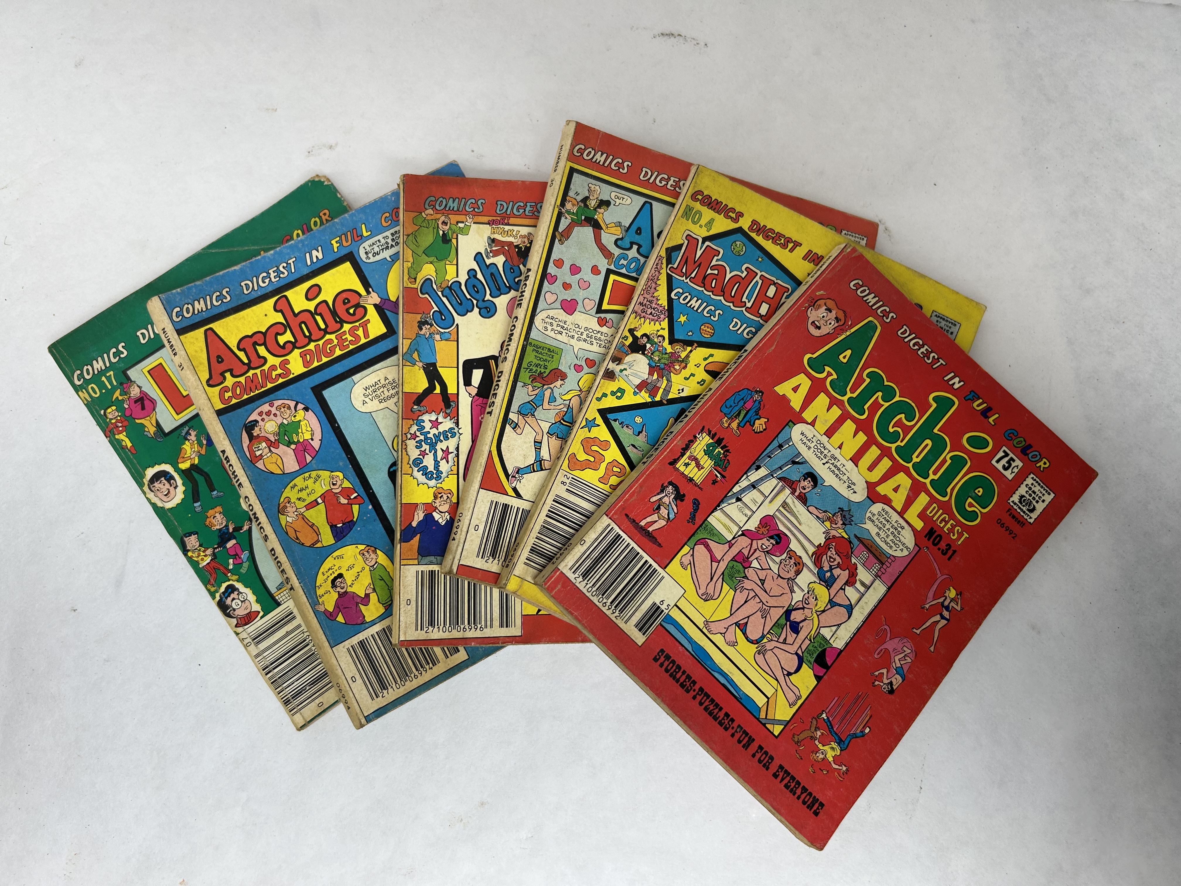 ARCHIE PUBLICATIONS, SIX VINTAGE DIGESTS, 1970S