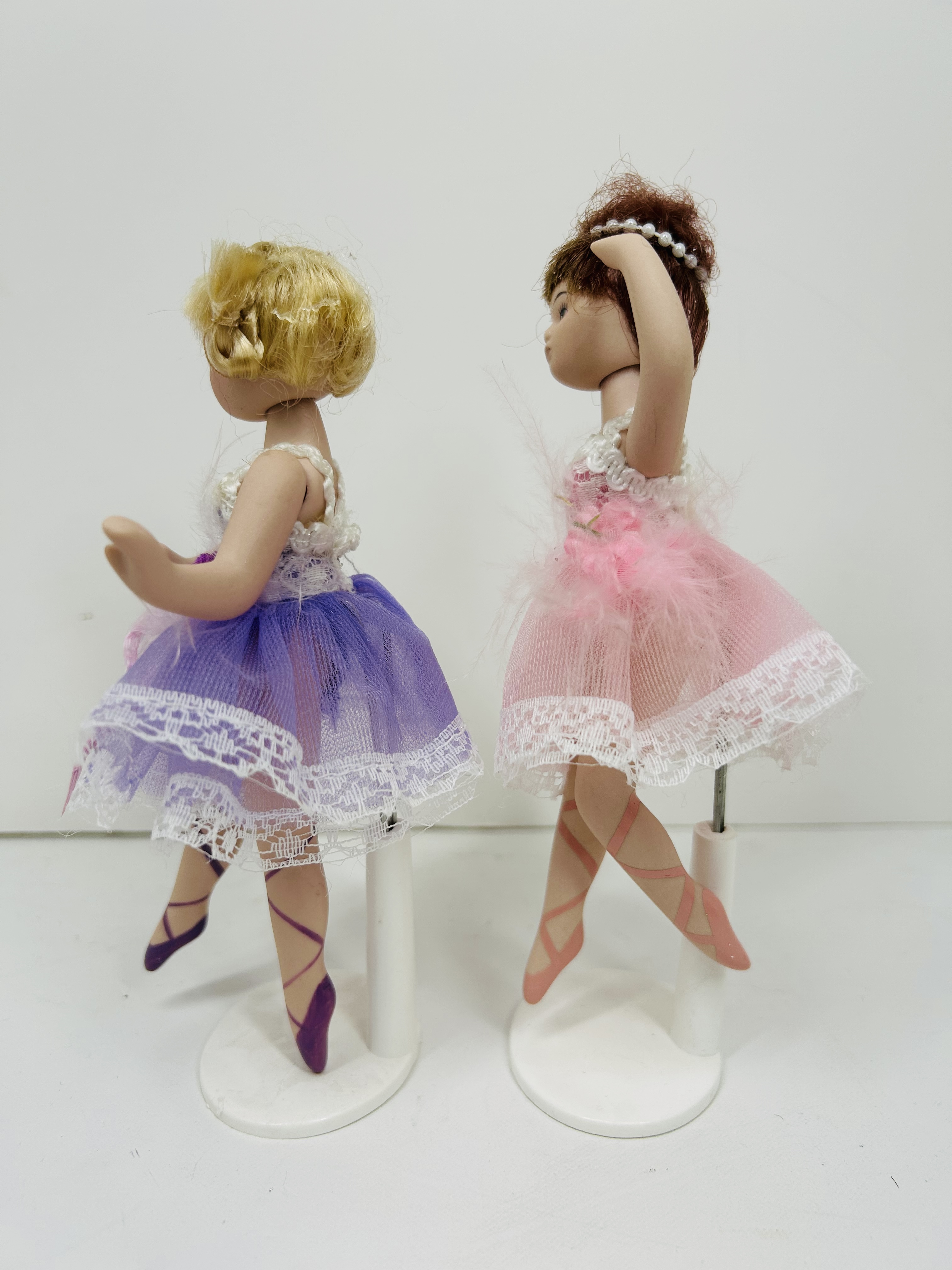 PAIR OF BISQUE BALLERINA DOLLS