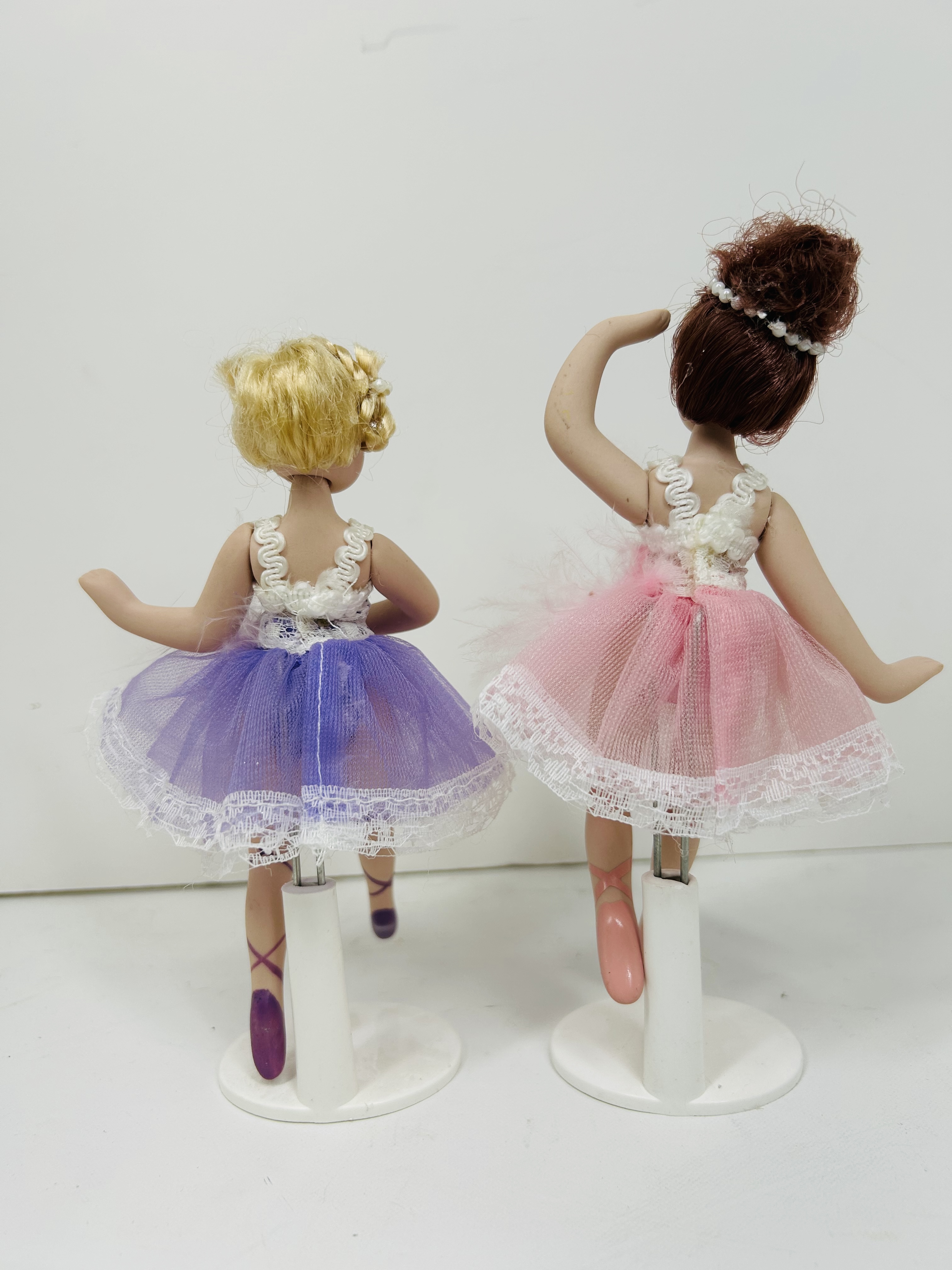 PAIR OF BISQUE BALLERINA DOLLS