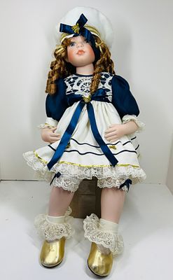 DONNA RUBERT SAILOR DOLL, 2002. Artist doll designed by Donna Rubert featuring a bisque 
