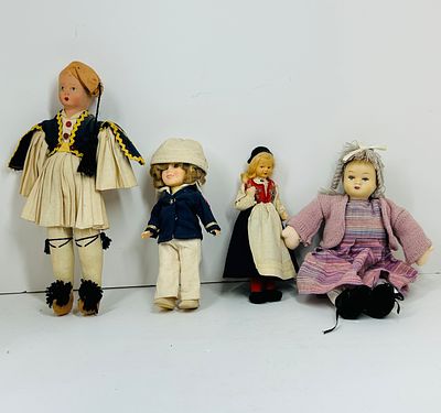 IDEAL TOY AND FOLK DOLLS, 1982. An assortment of dolls featuring a 1982 Ideal Toy Corp vinyl 