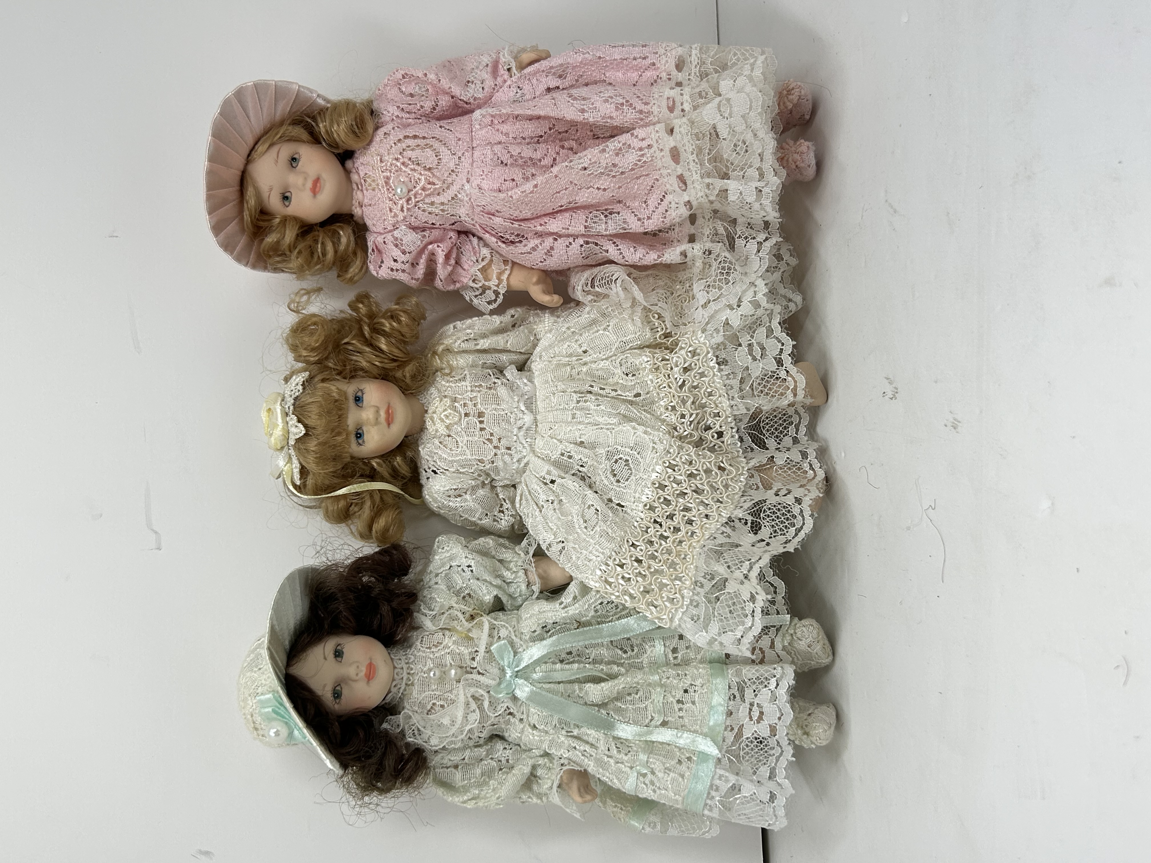 TRIO OF VICTORIAN COLLECTOR DOLLS, 1996