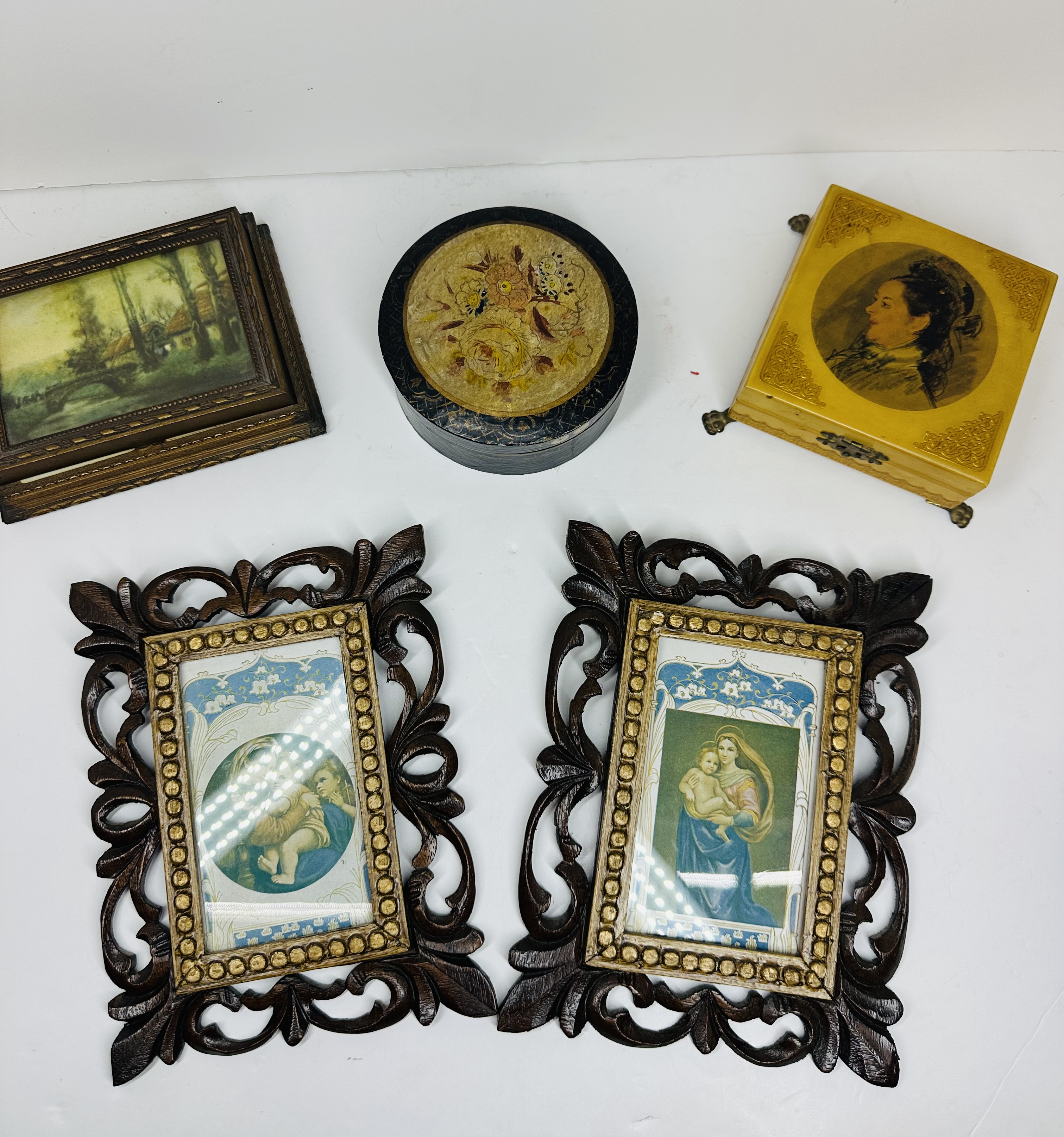 VINTAGE WOOD AND CELLULOID OBJECTS