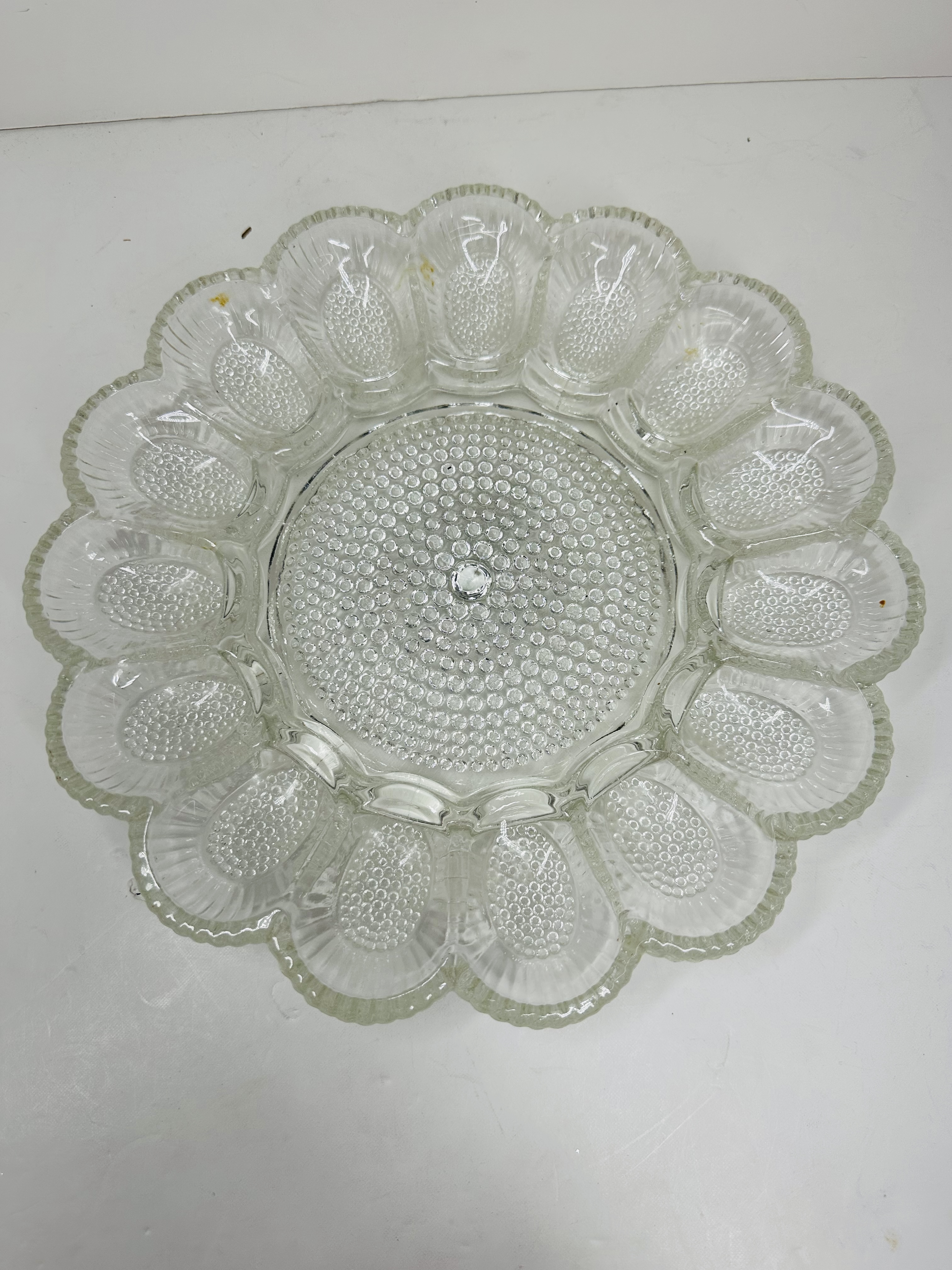 INDIANA HOBNAIL GLASS EGG TRAY, 1960