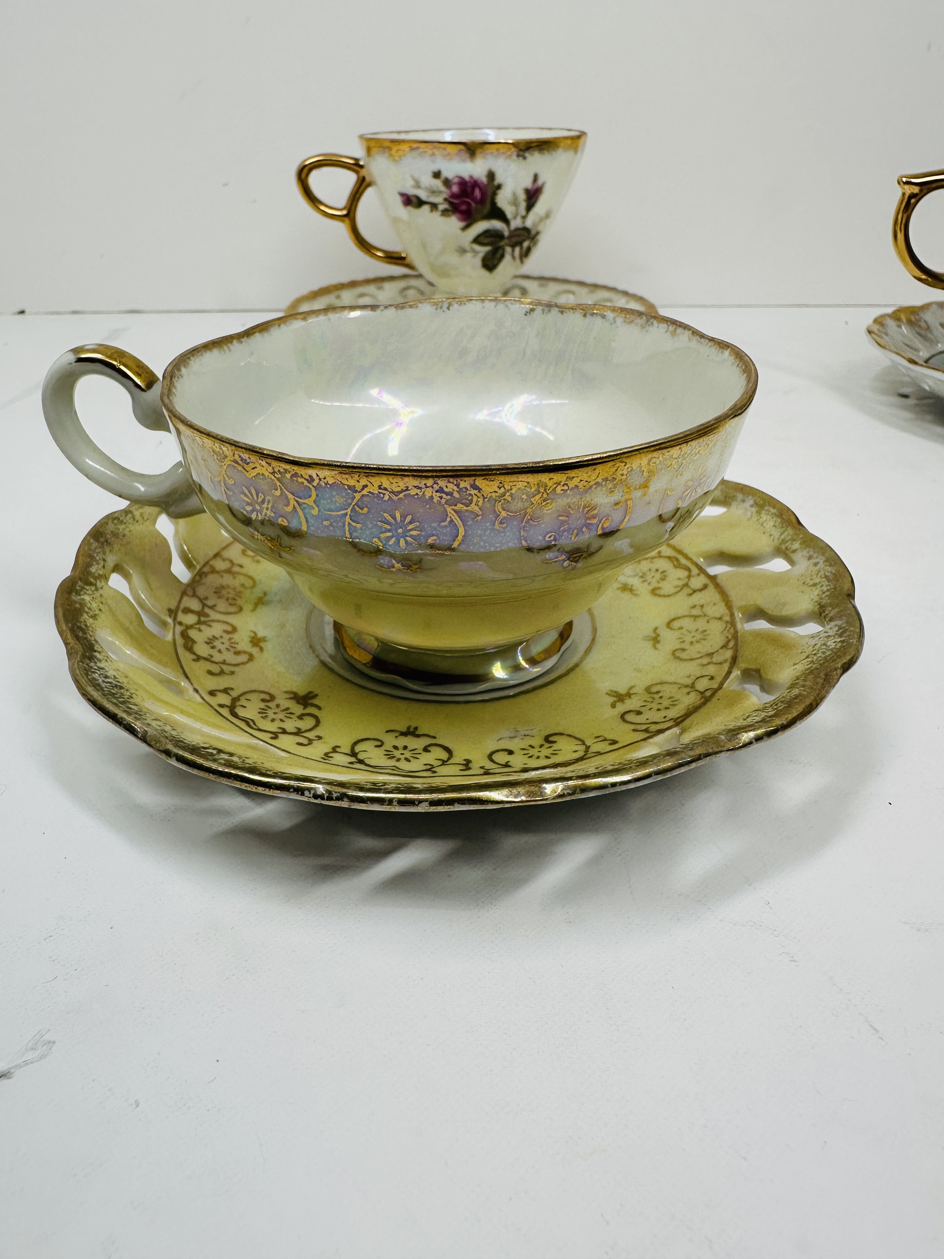 JAPANESE LUSTERWARE PORCELAIN TEA SETS, C.1950