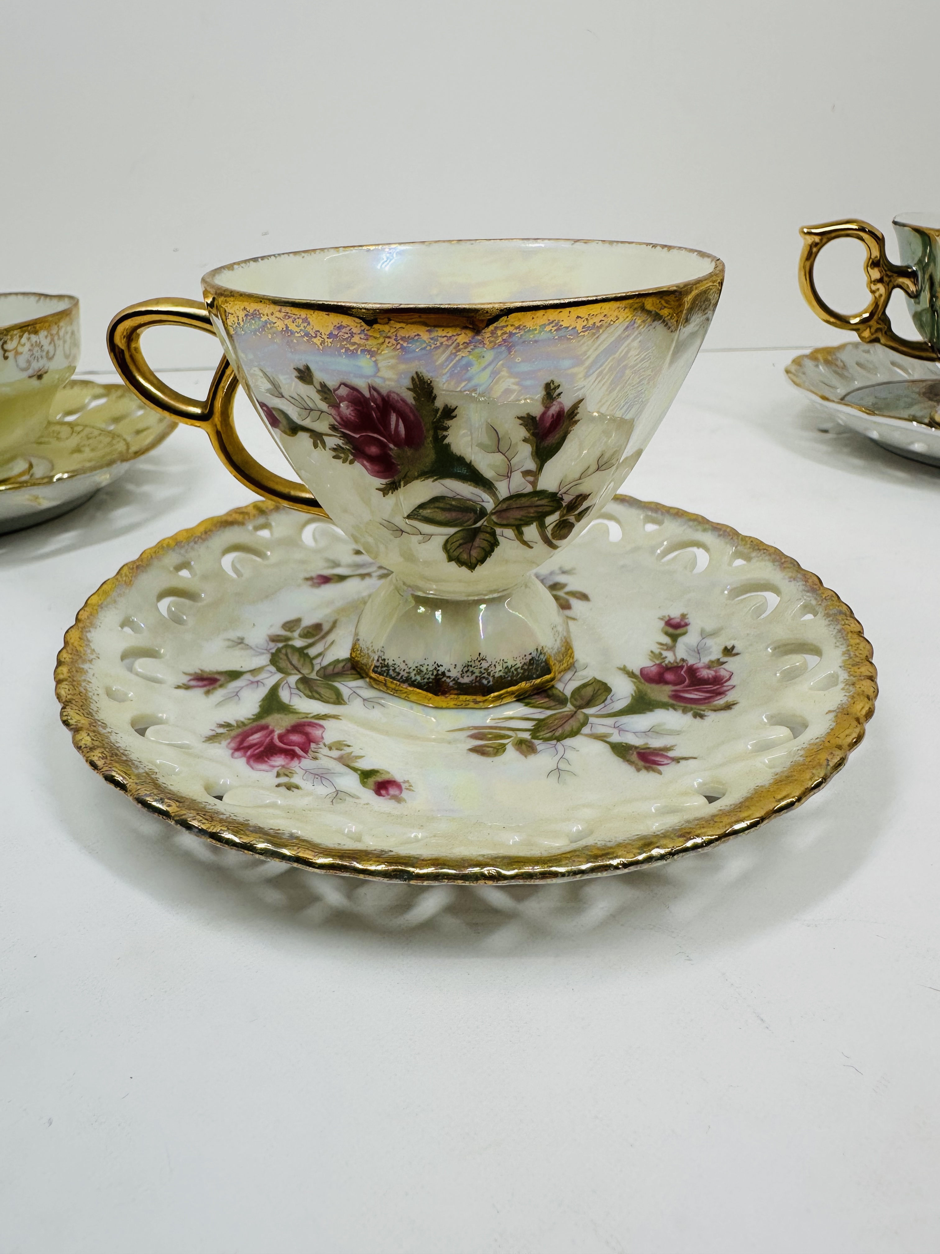 JAPANESE LUSTERWARE PORCELAIN TEA SETS, C.1950