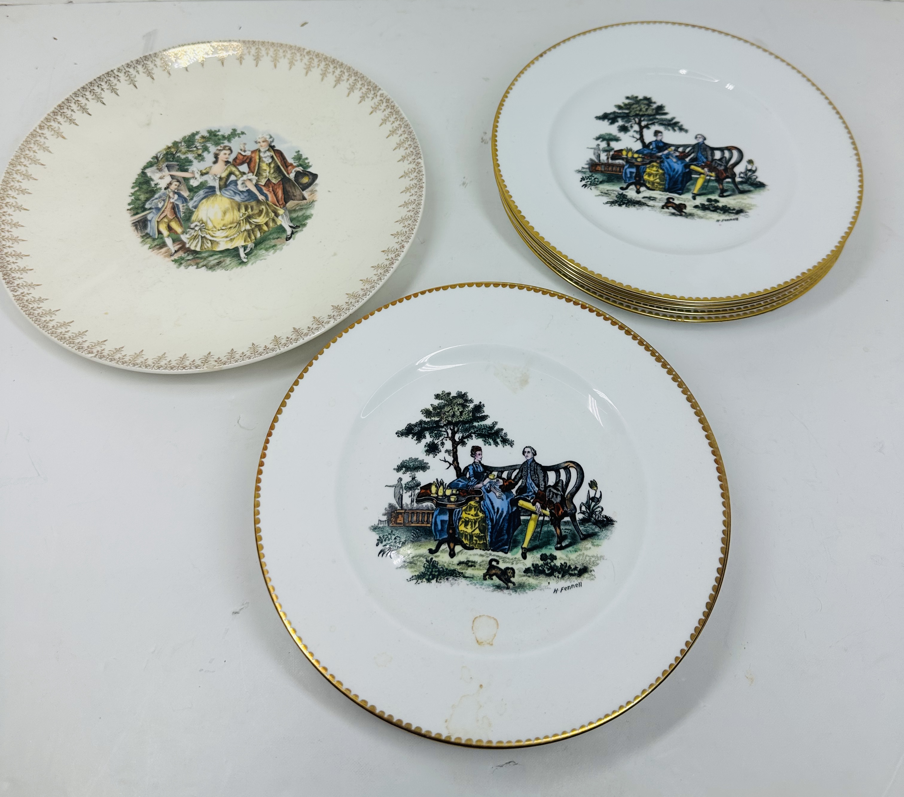 HOMER LAUGHLIN AND ROYAL CHELSEA CERAMIC PLATES