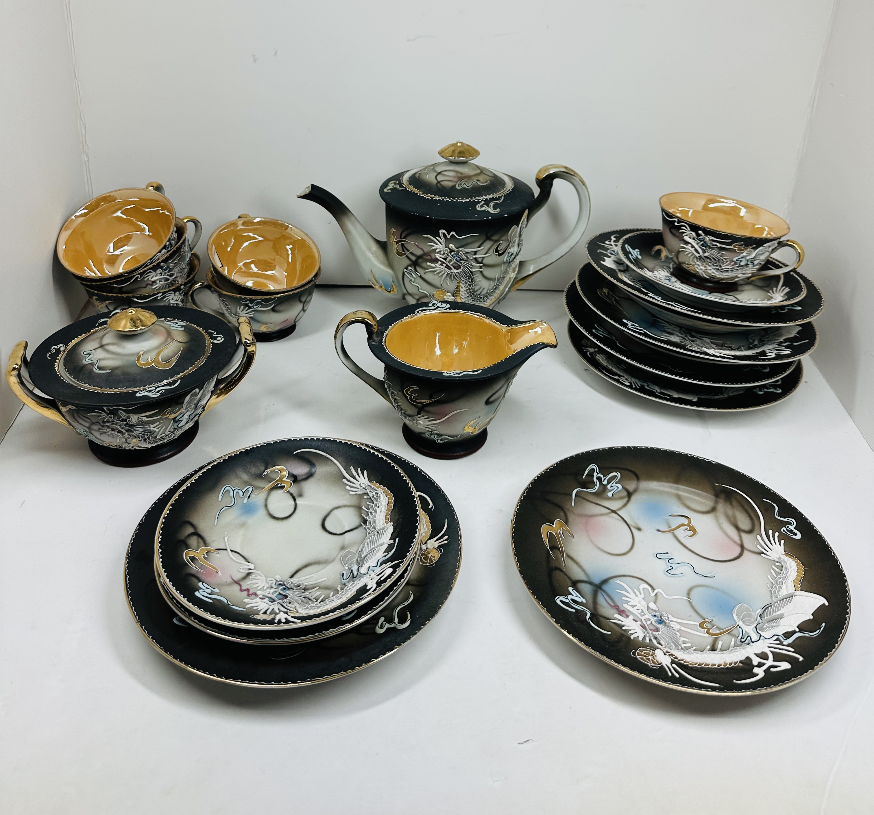 OCCUPIED JAPAN PORCELAIN DRAGONWARE SET