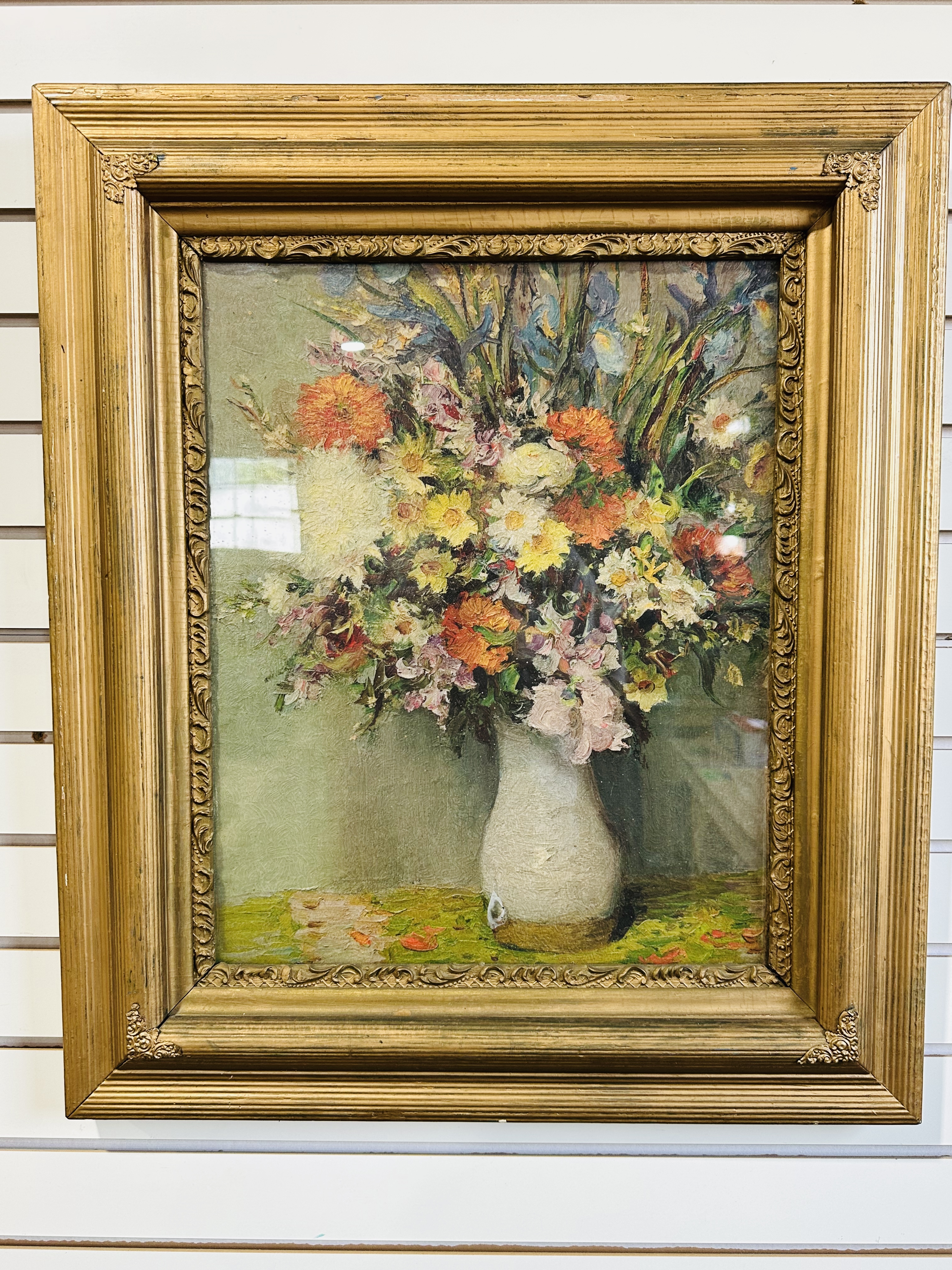 EUROPEAN SCHOOL FLORAL OIL, 19TH CENTURY