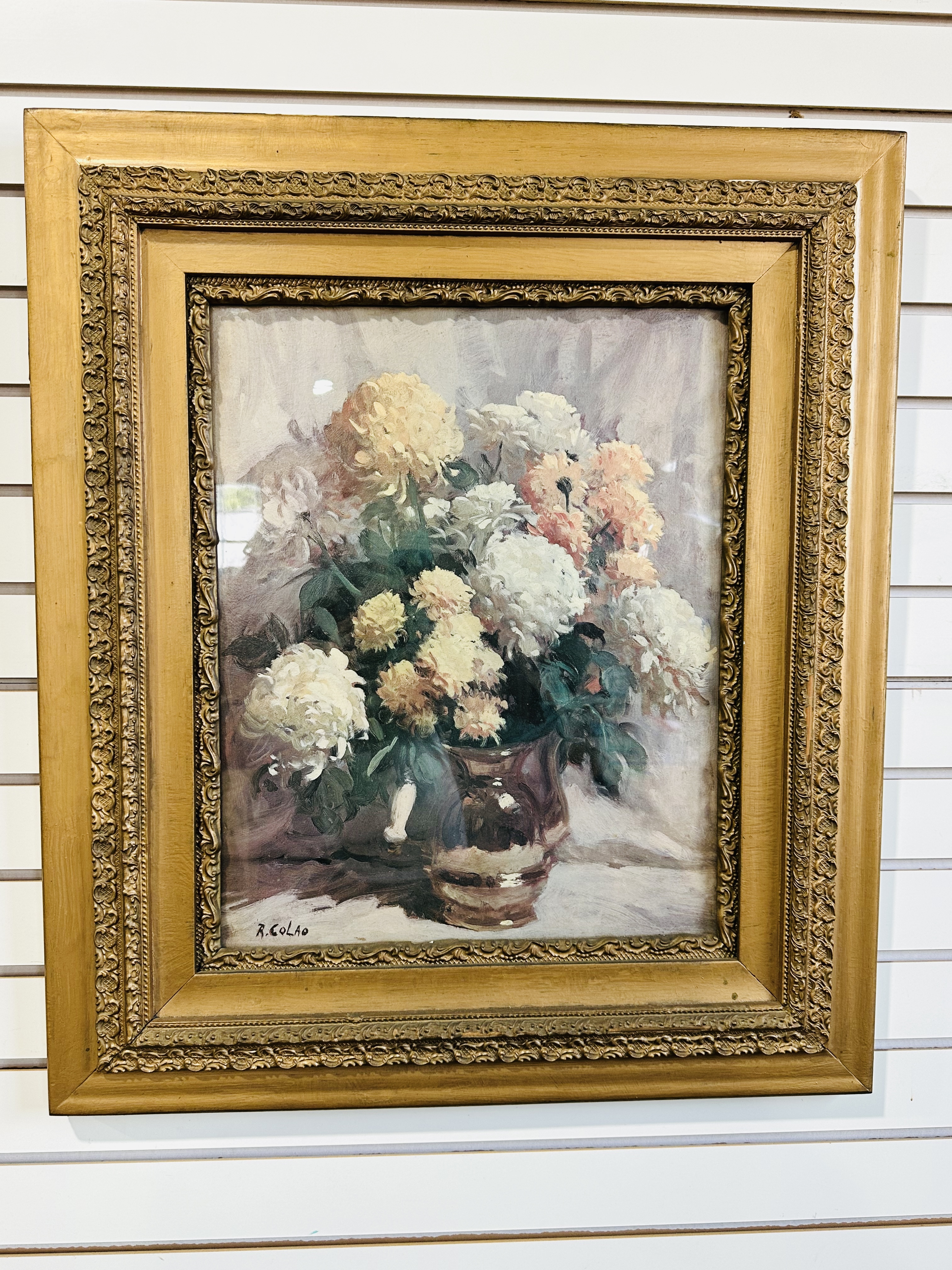 RUDOLPH COLAO FLORAL STILL LIFE OIL ON PANEL