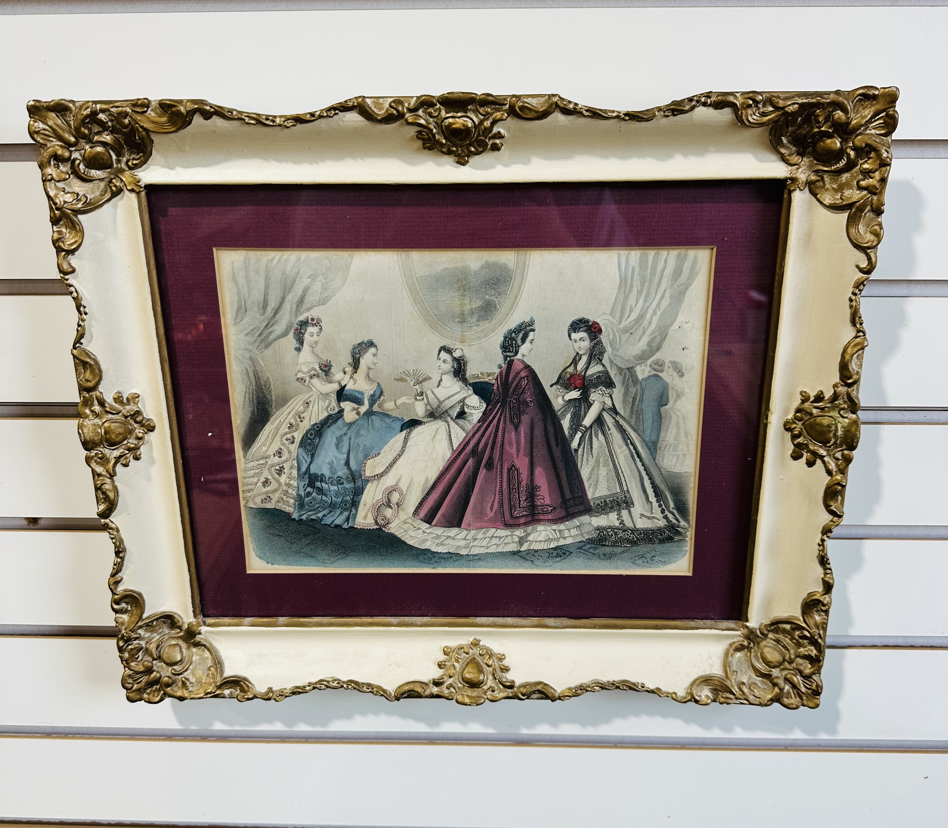 GODEY'S 1863 HAND-COLORED FASHION ENGRAVING