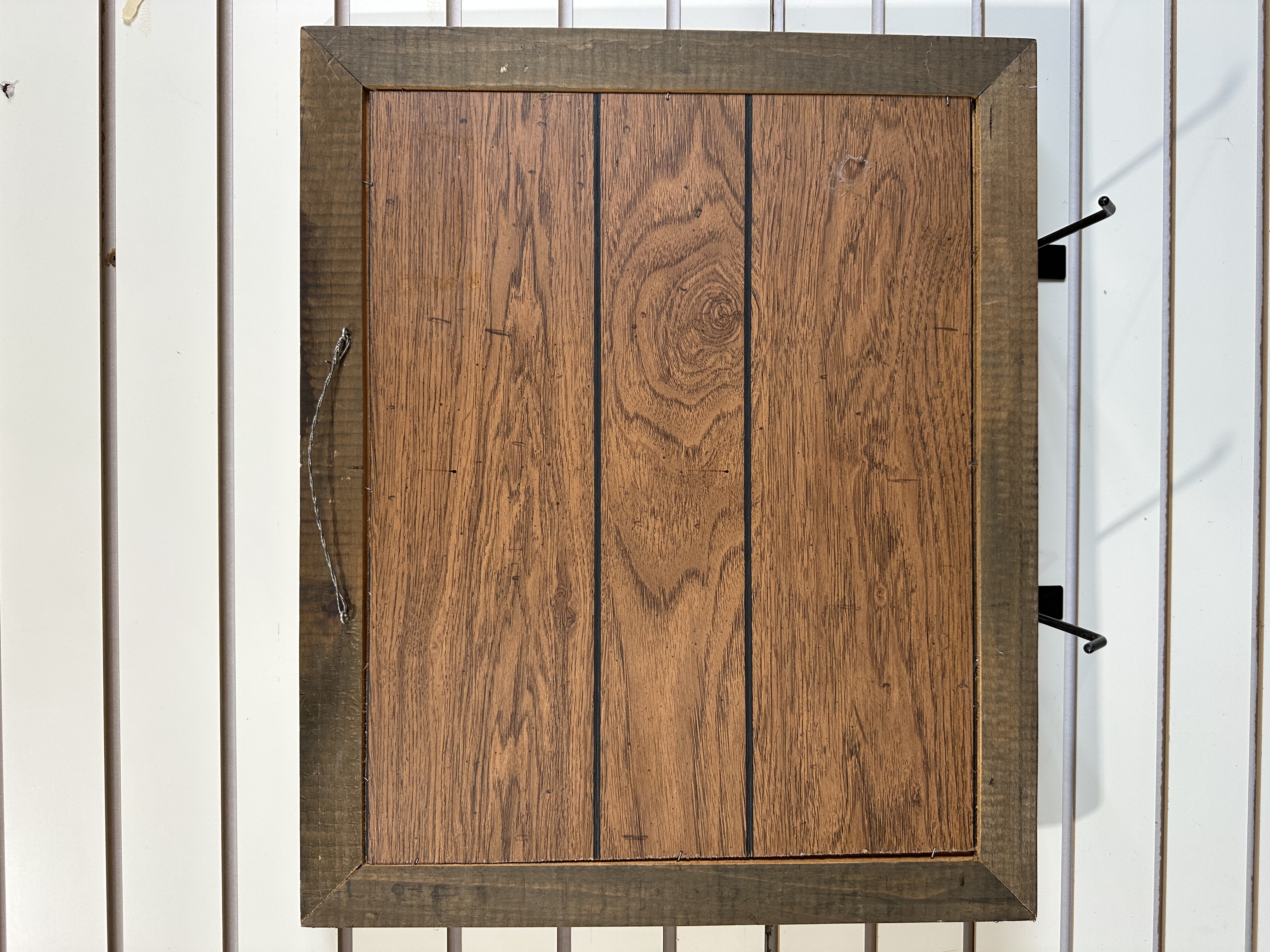 WOOD MARQUETRY WINDMILL PANEL, MID-20TH CENTURY